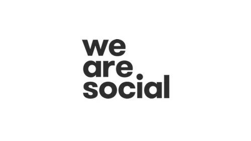 Text reading 'we are social' in bold black letters on a white background.