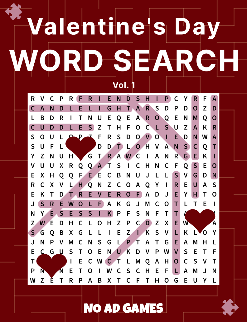 Valentine's Day Word Search Book