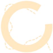 Stylized letter 'C' with a curved dashed line resembling a road.