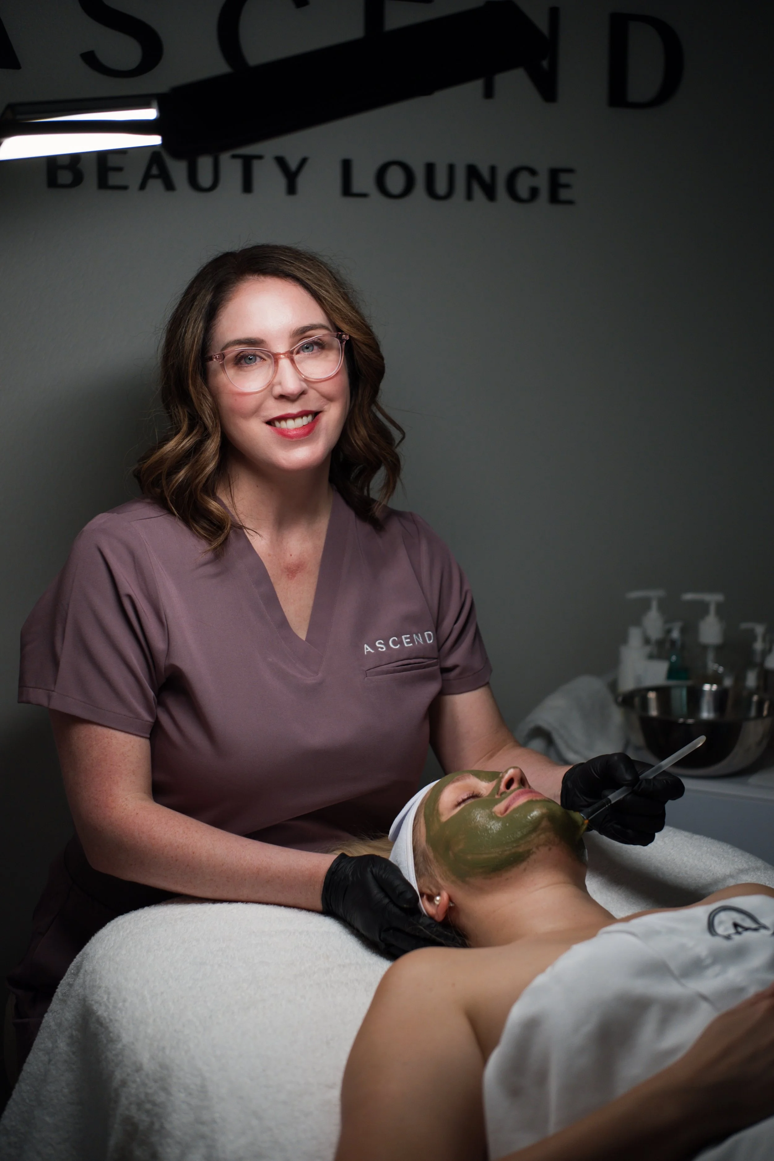 Brand photography for Ascend Beauty Lounge, a micro-spa in Sherwood, Oregon, featuring moody, spa-inspired visuals created by Leanne Miller Media