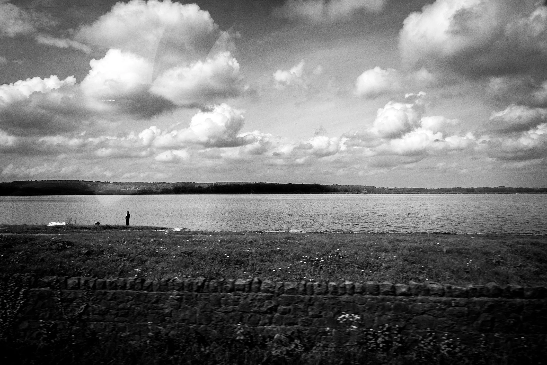 Black and white landscape photography of river in Bristol