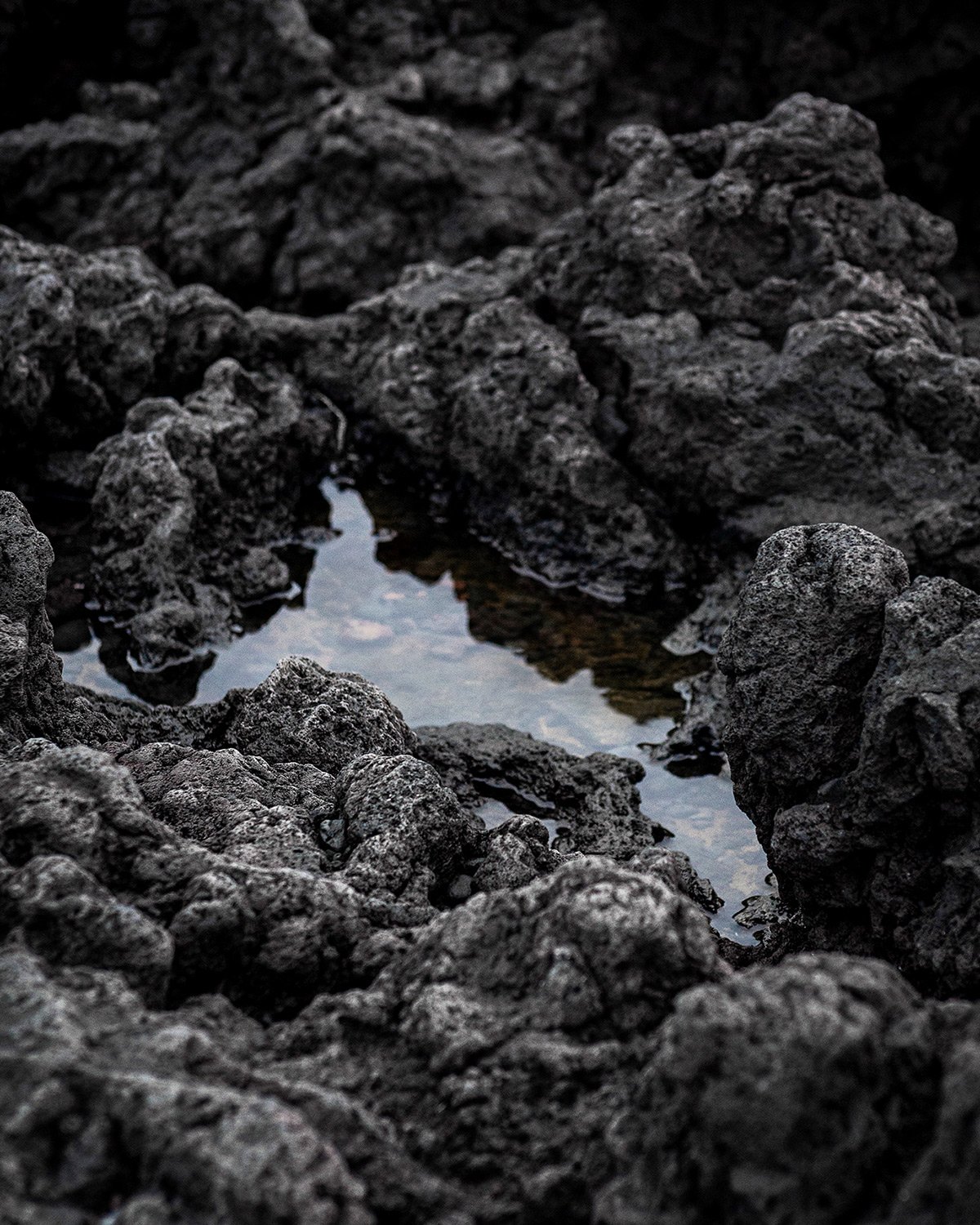 Travel and nature photography black vulcanic rocks in Azores, A Porta do Diabo
