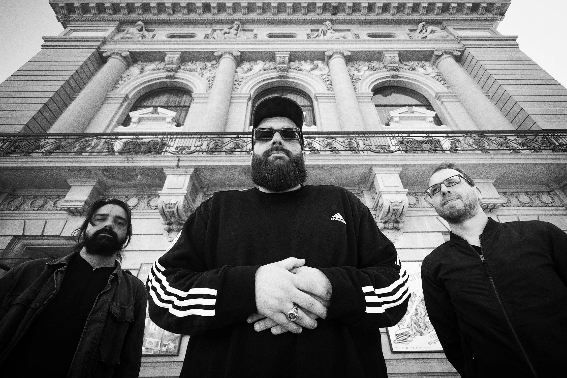 Black and white press photography for a portuguese post-punk band Novos Românticos