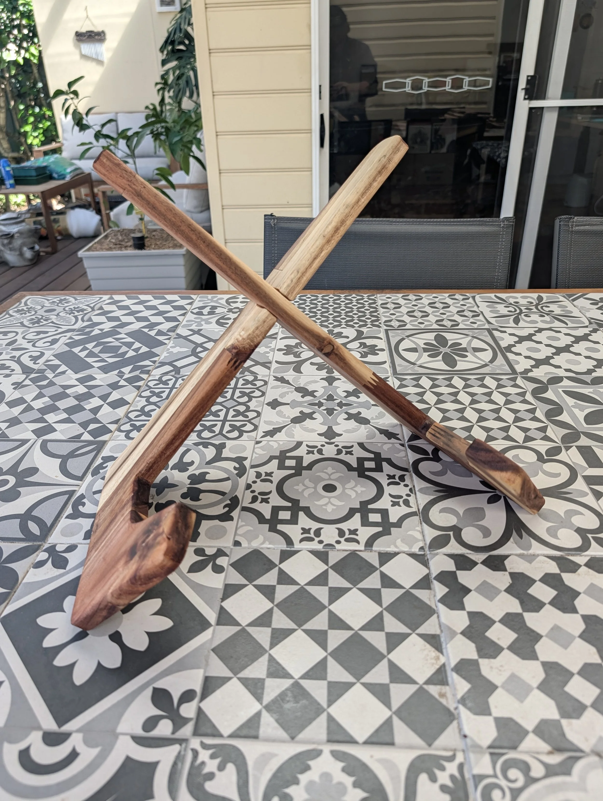 Solid Timber Cutting Board Stand | Large Display & Drying Rack
