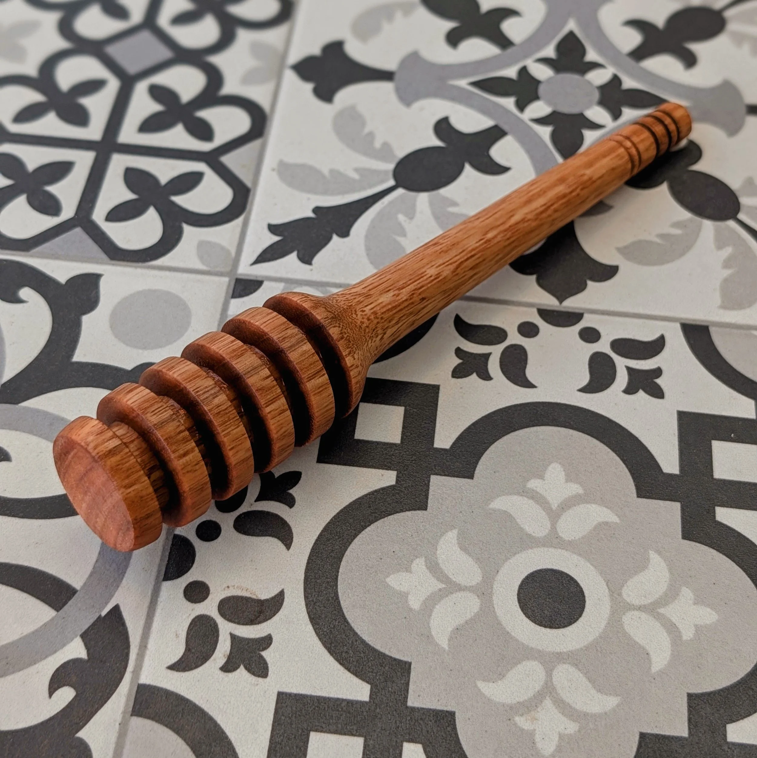 Handcrafted Spotted Gum Honey Dipper | Wooden Honey Drizzler