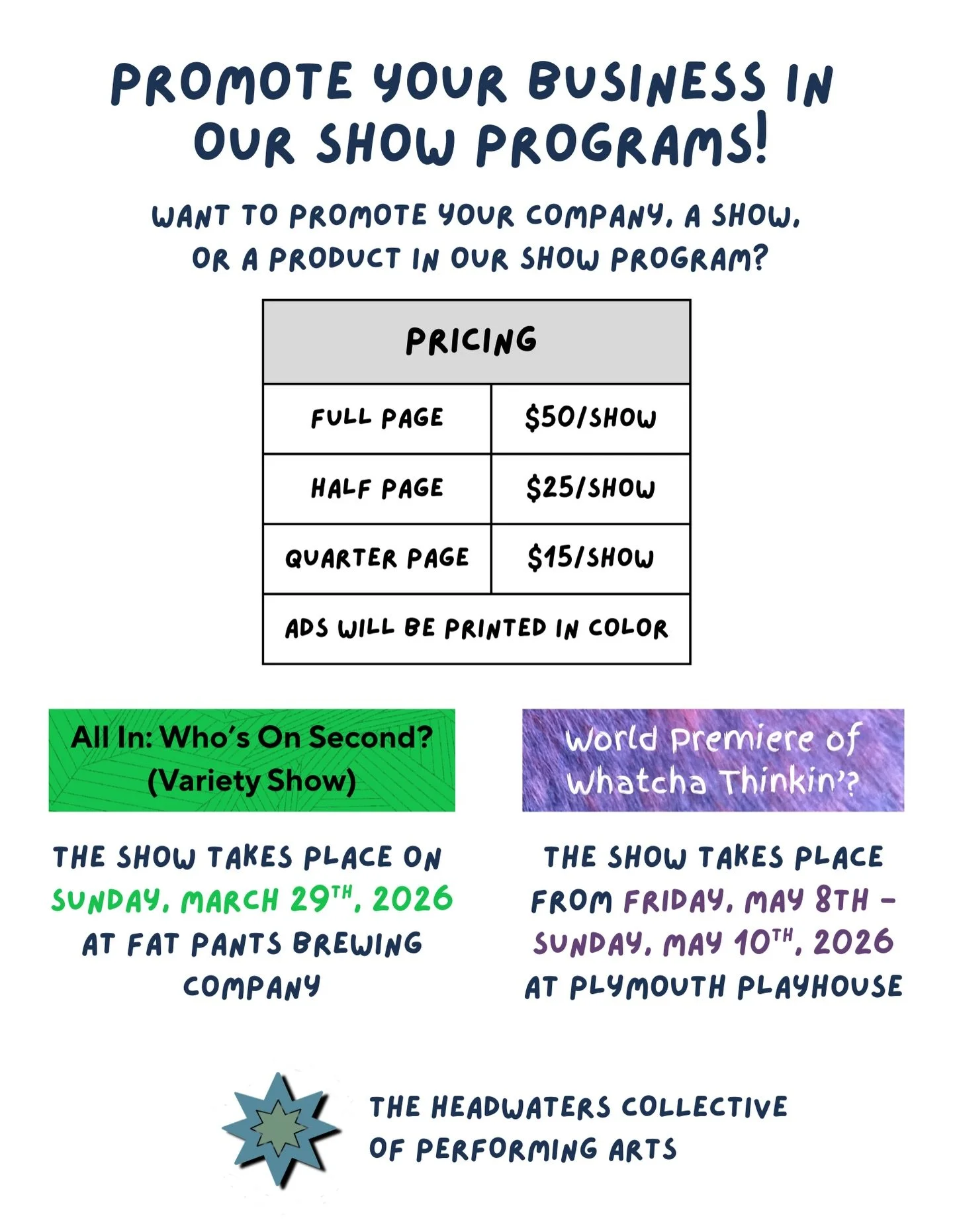 We have advertising opportunities available during two of our upcoming shows! If you have a show or product you&rsquo;d like to promote, we&rsquo;d love to hear from you&mdash;send us an email. Pricing and ad size options can be found in the images a