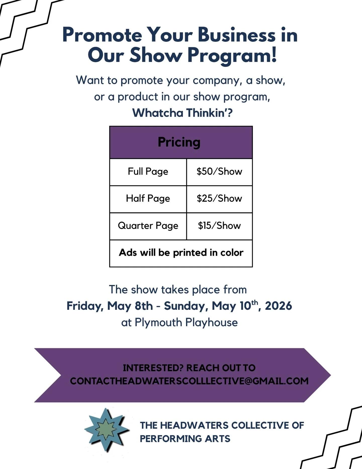 Do you have a product, event, or show you want to advertise during our show run of Whatcha Thinkin&rsquo;?? Let us know by May 1st!