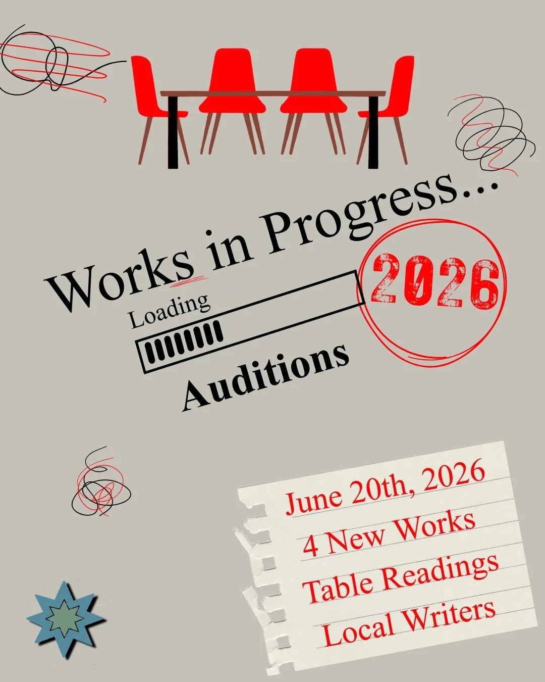 We are looking for a few more actors to read for our full day of table reads on June 20th, 2026! There are 4 new shows and multiple characters to read for! You can choose one or more shows to be a part of, too! Audition using the link below (the link