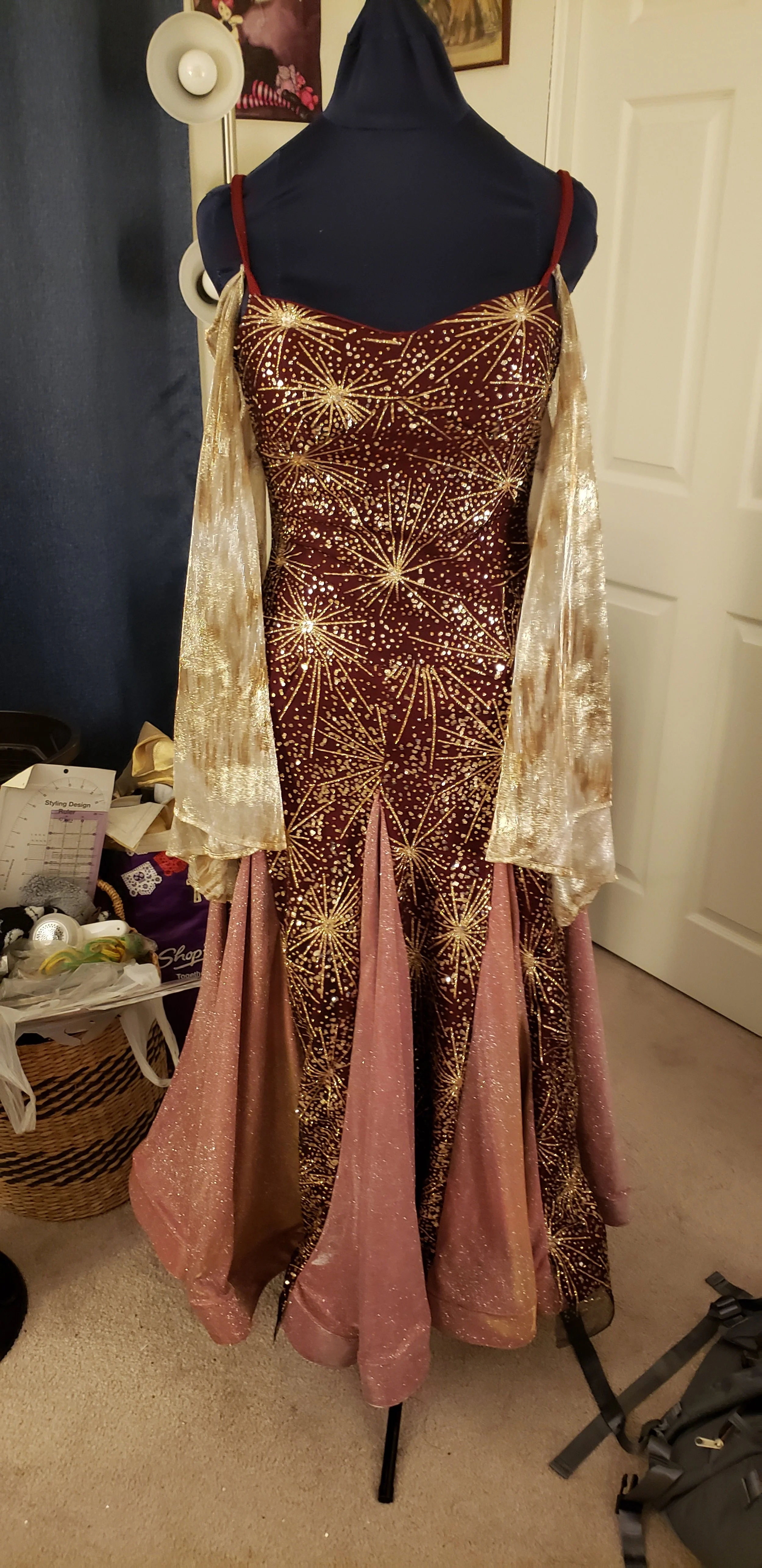 Red and Gold “Phoenix” Ballroom Dress