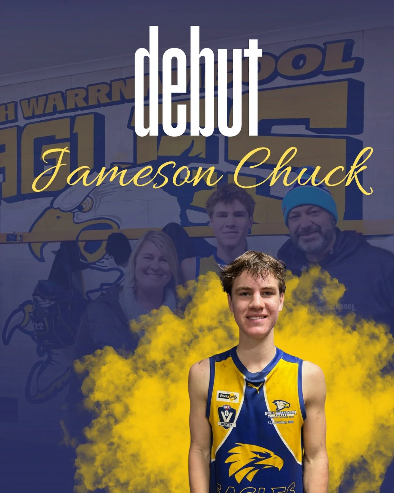 Congratulations to Jameson Chuck who played his first senior game for the eagles on the weekend against Hamilton. 💙💛
