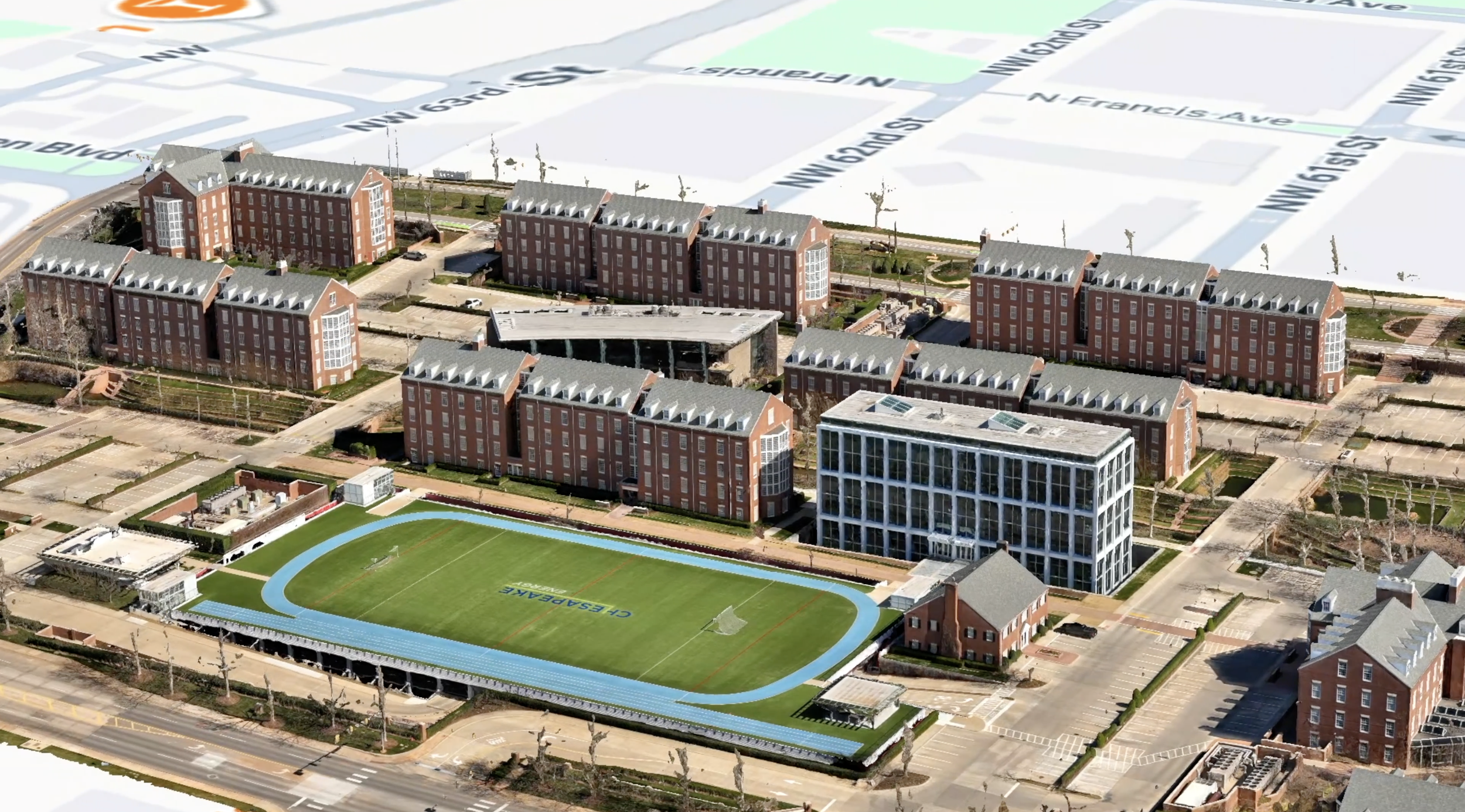 3D Model of Chesapeake Campus in Oklahoma City - Created using mapping drone capturing hundreds of of oblique images and processing them in specialized software