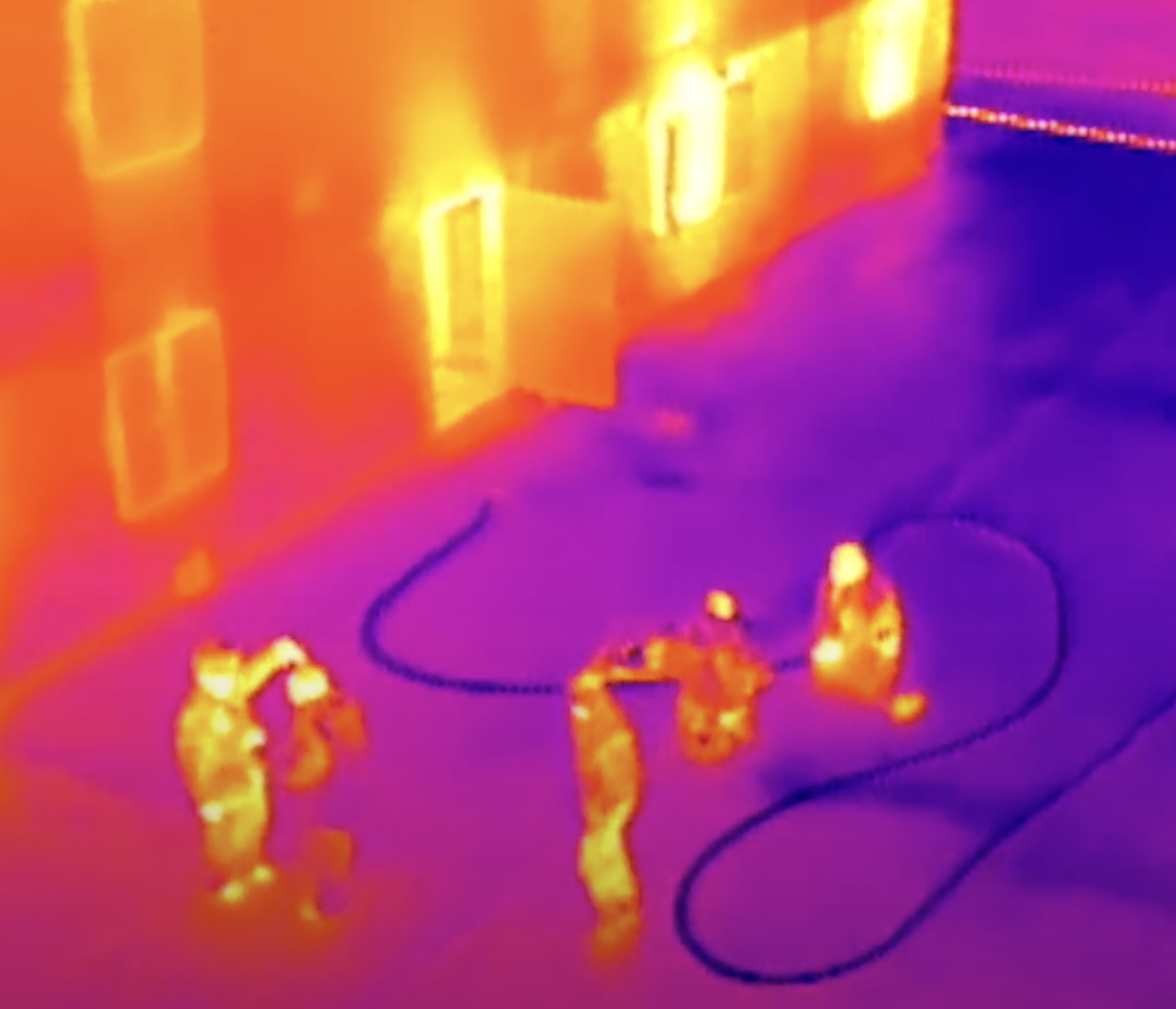 Drone imaging used to locate hot spots from a fire
