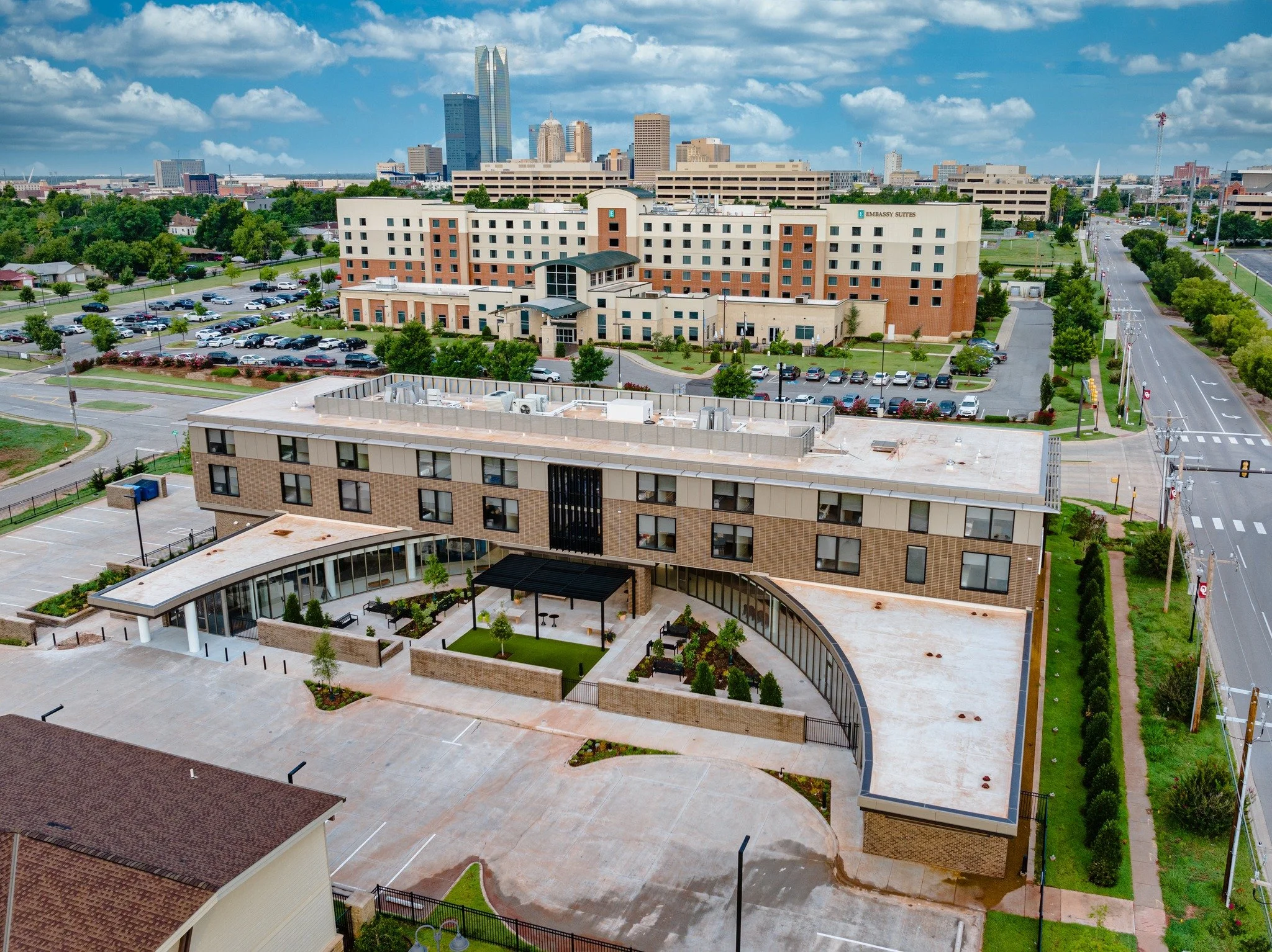 Aerial photo of Hope Hospital near downtown OKC