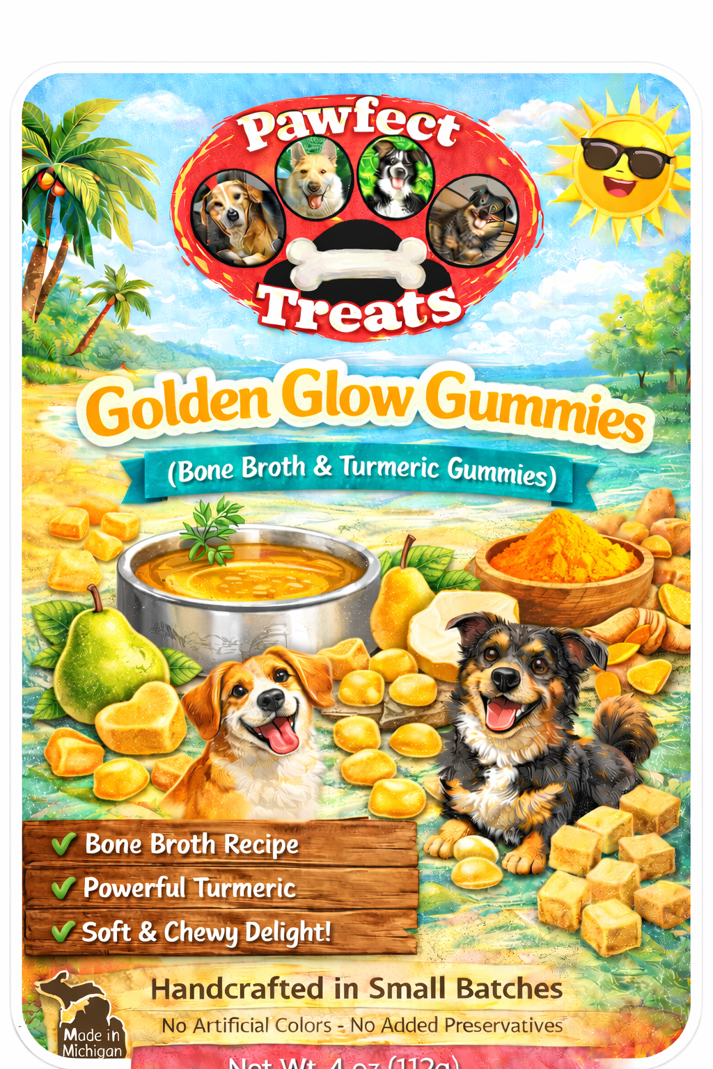 Golden Glow Gummies 4oz container