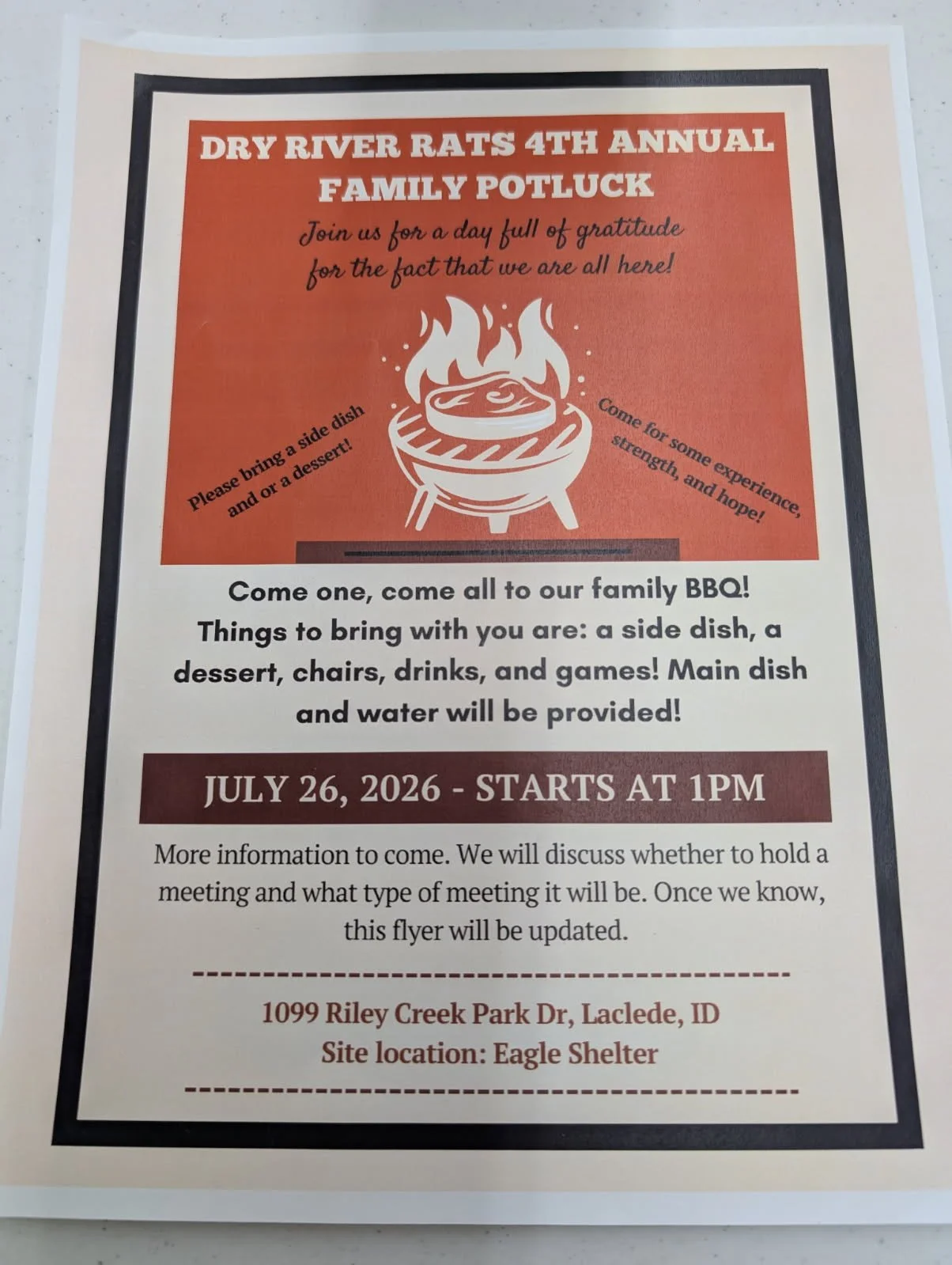 Dry River Rats 4th Annual Potluck