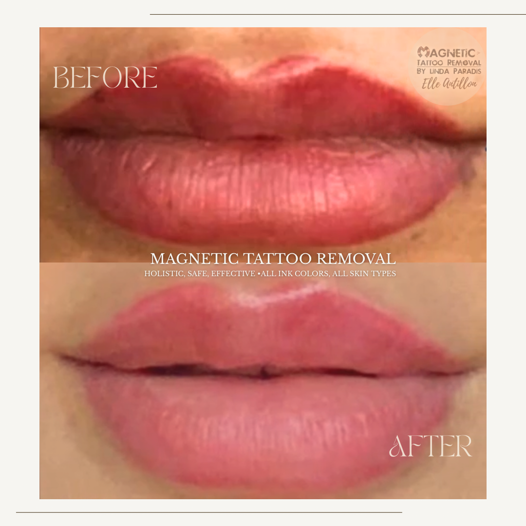 Healed Over-lined Lips  permanent makeup | Before-and-after comparison of 3 Sessions.