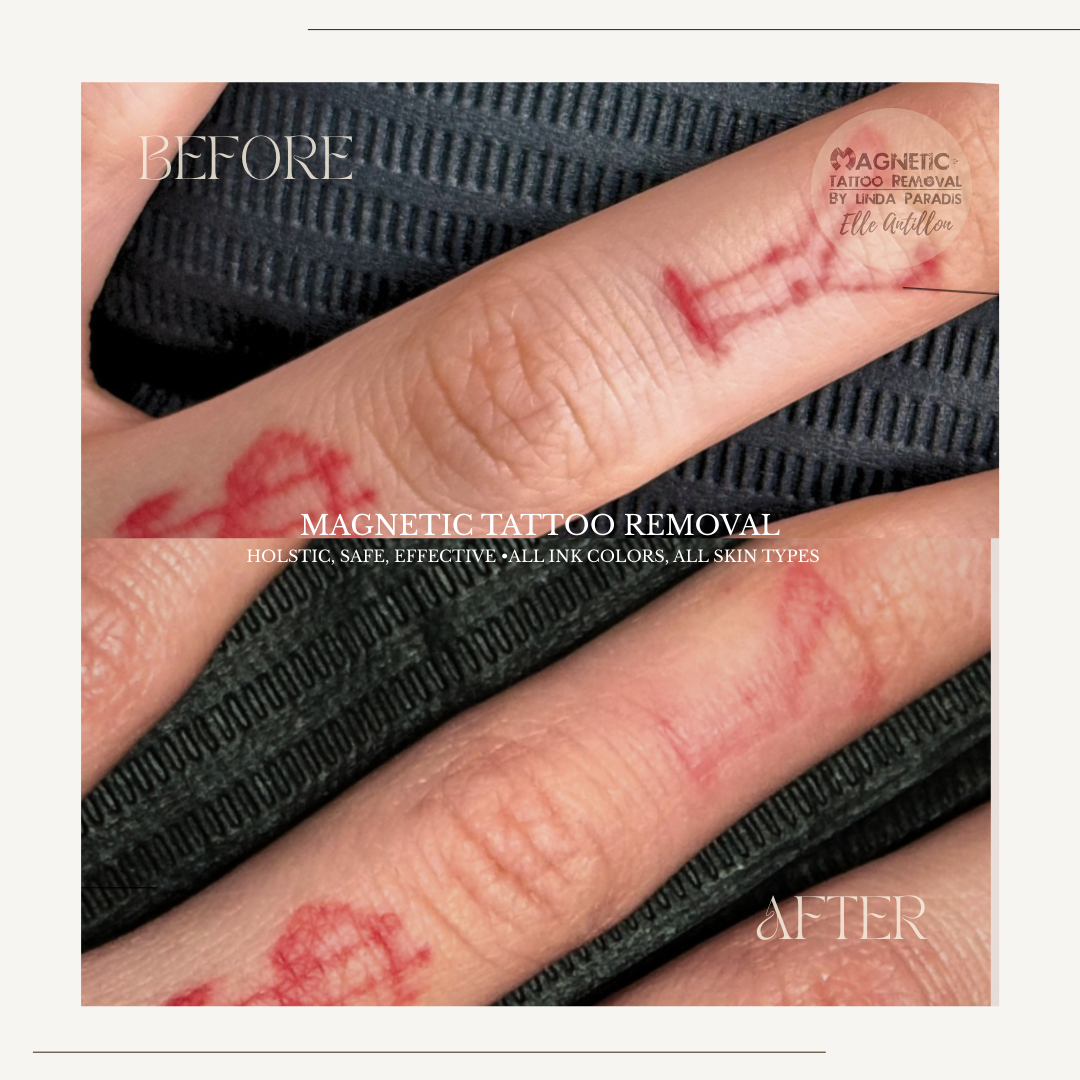 HEALED 3 Sessions on Finger tattoo | Red lettering pigment comparison.