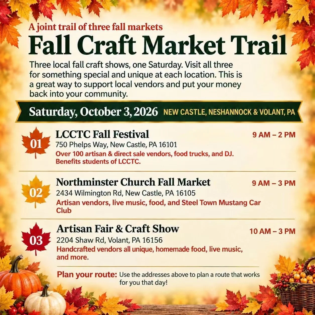 Fall Craft Market Trail