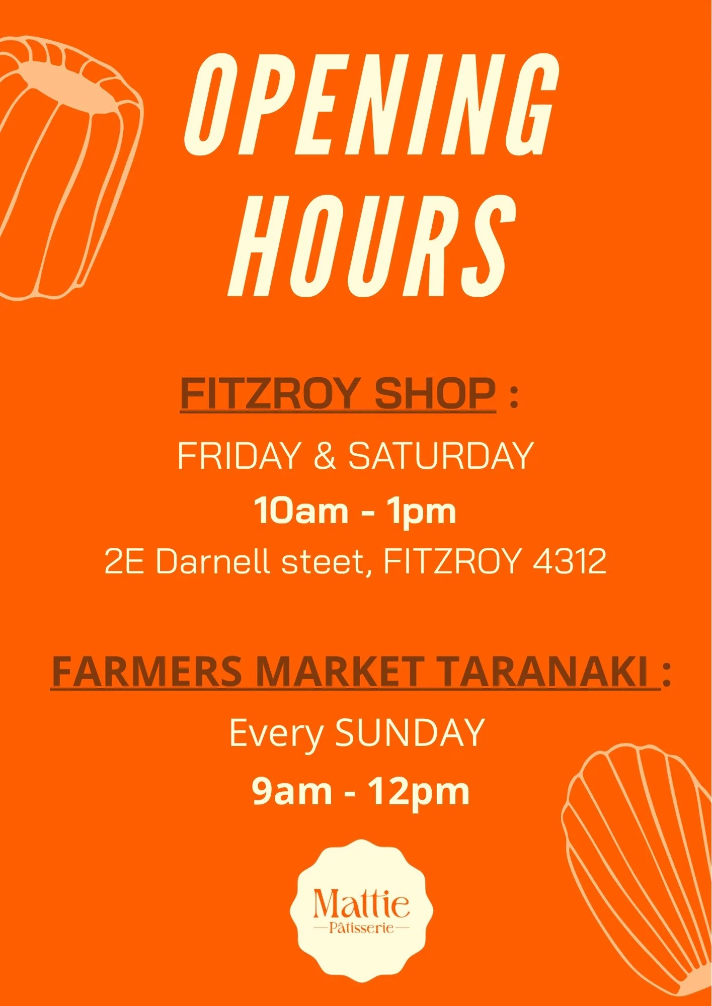 Opening hours and Easter weekend menu