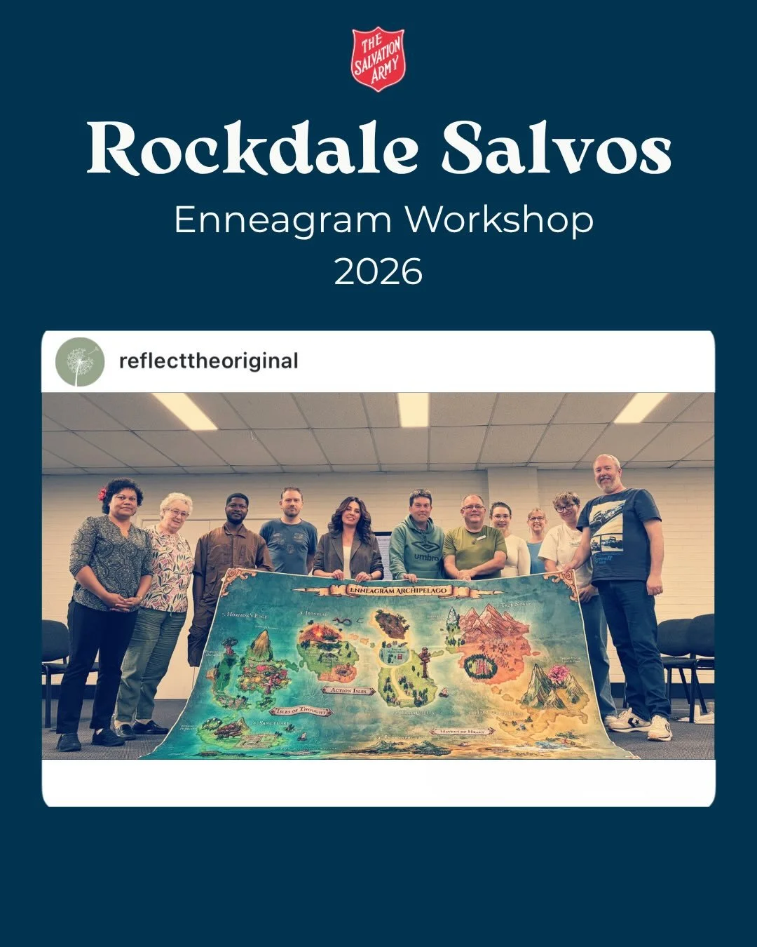 ENNEAGRAM TEAM WORKSHOP 

Saturday I had the joy of walking the @rockdalesalvos team through the #enneagram 

We journeyed through the nine personality types using a floor mat version of a fantasy map I created called The Enneagram Archipelago - brin