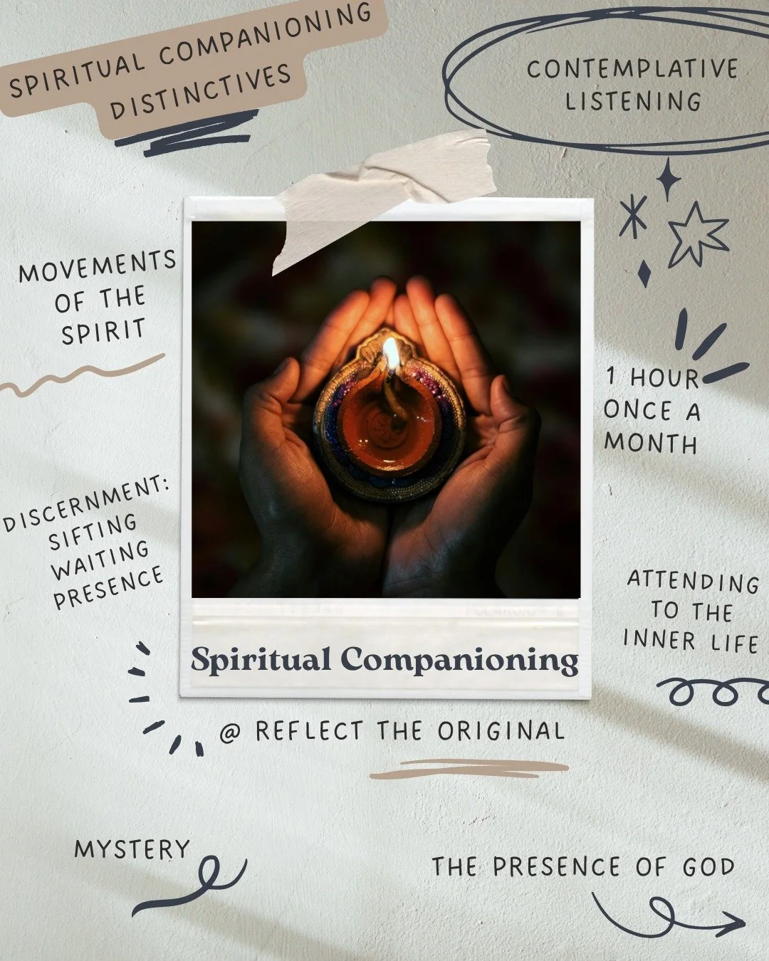 What actually happens in a Spiritual Companioning session?

It&rsquo;s about learning to listen.
To your own life.
To the quiet movements within.
To the presence of God.

We slow down.
We learn to notice.
We stay with what&rsquo;s there a little long