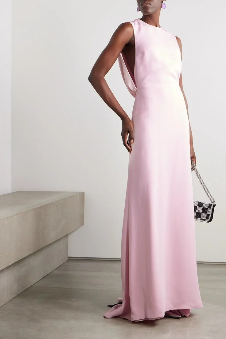 Valentino Garavani - Bow-embellished Silk-cady Gown - Pink - IT38.jpeg
