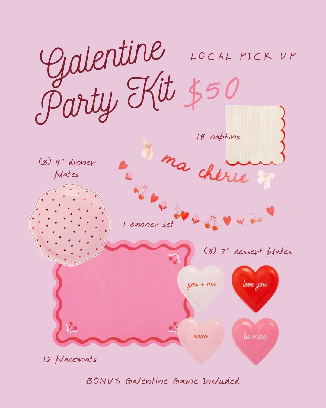 💌 Galentine&rsquo;s Party Supplies Bundle 💌 

If you&rsquo;re hosting for Valentines, I put together a small Galentine&rsquo;s party supply pack to make hosting easier (and cuter 💗). It&rsquo;s designed to save you time you&rsquo;d spend shopping 