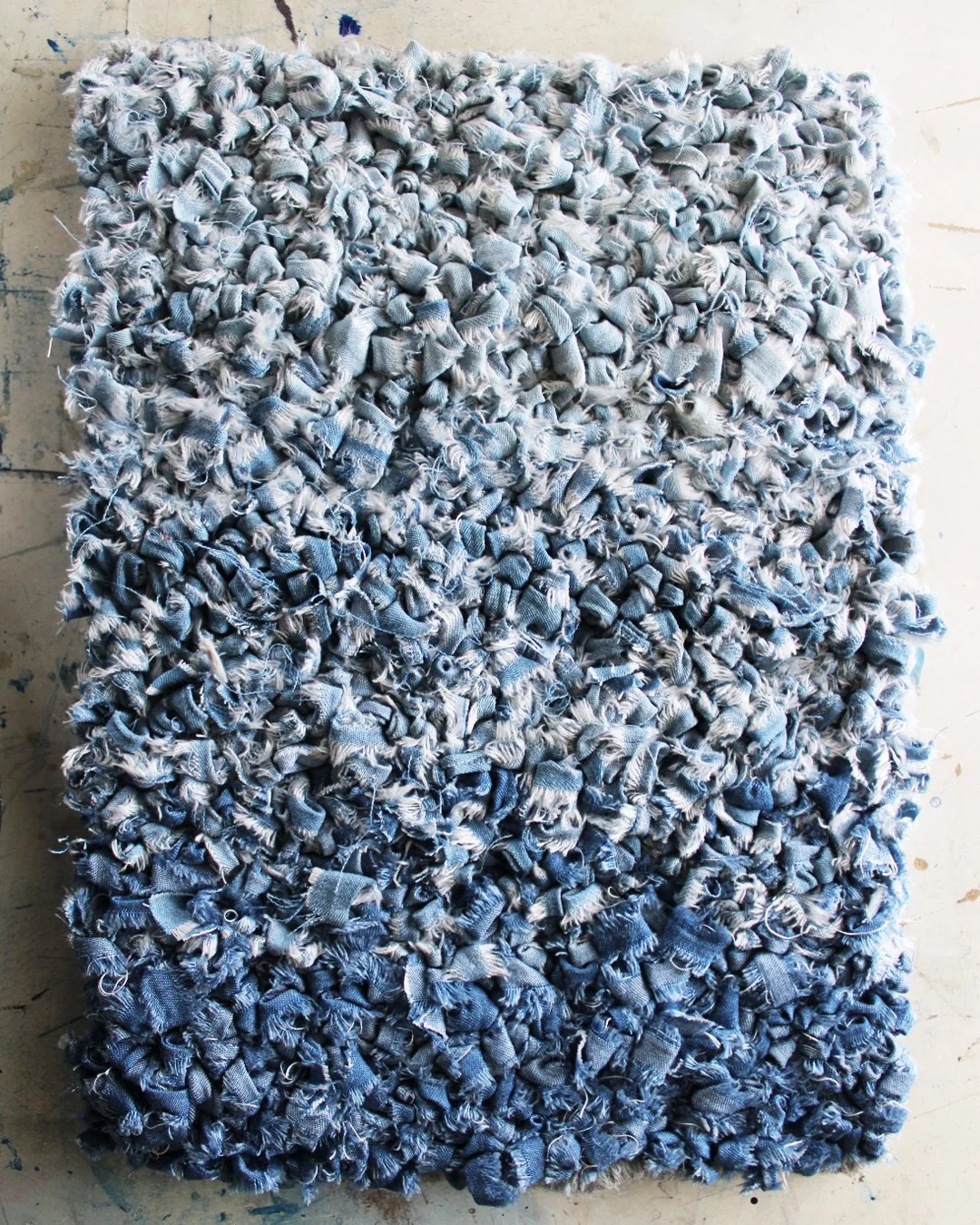 SAMPLE: Repurposed Denim, Punch Needle, Loop Pile - Texture Test 2024