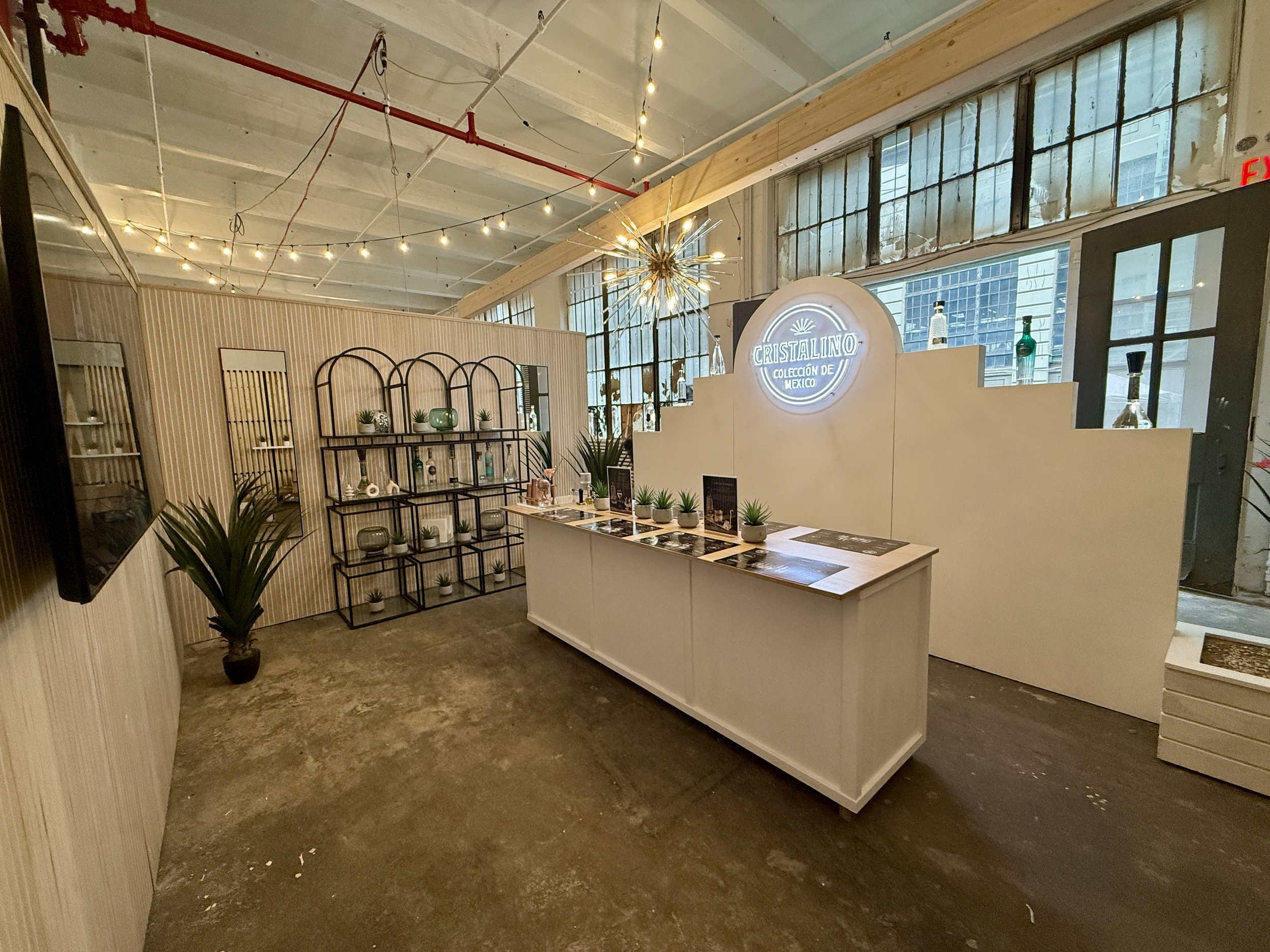 Modular speakeasy classroom custom made for Cristalino Coleccion tequila by proximo brands built by nondescript creative and installed at bar convent Brooklyn in New Work City bcb NYC