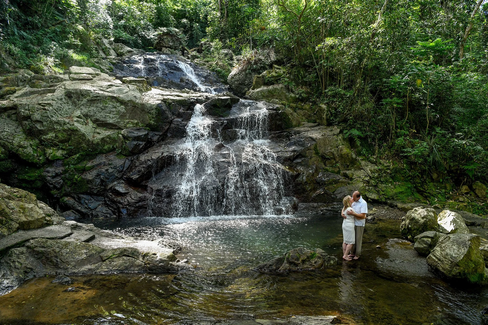 Waterfall honeymoon photo session in Nadi, Fiji