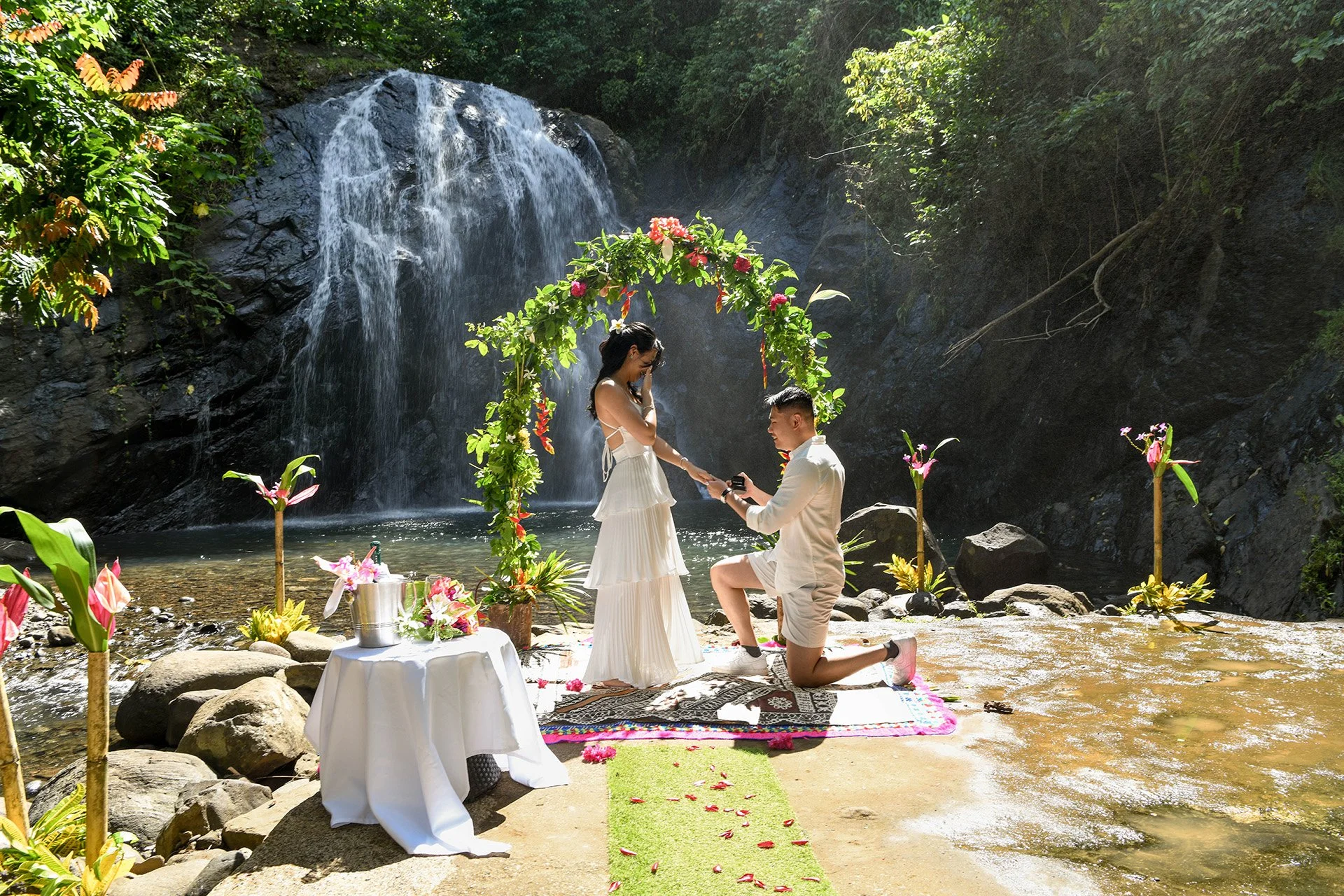 A Fairy-Tale Proposal at Nakawaga Waterfall