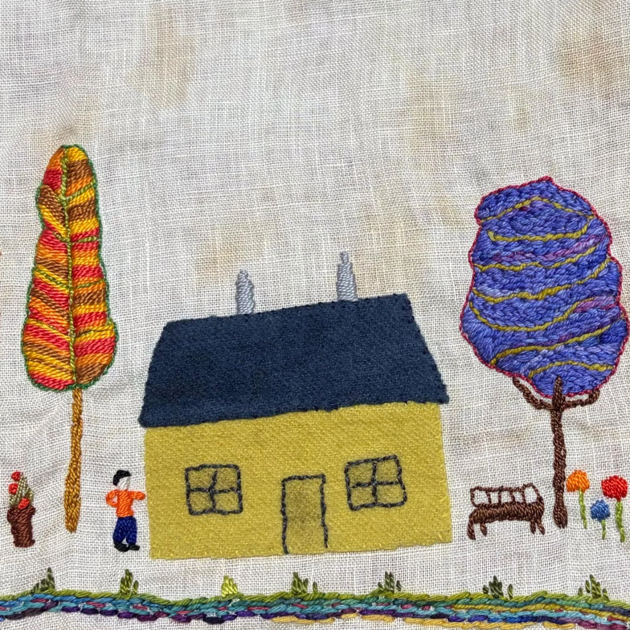 Another part of last weeks larger piece of embroidery and felt.
It&rsquo;s never ending at this end. #handembroideryart #embroideryworkshop #textileart #handstiched #doodleembroidery