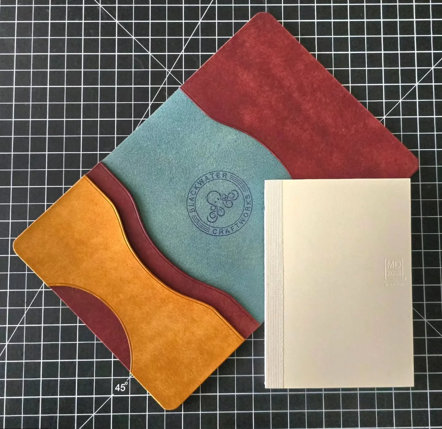 Custom A6 Mazama+ for Midori and Hobo + 2 Field Notes in Ortensia, Yellow, and Coccinella (Ladybug Red 🐞). Just needs stitching then ready to ship! (this one is going to my favorite client... Toni 🙂). DM or email doug@blackwatercraftworks.com to ge