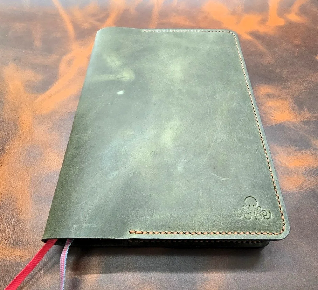 The Stoic - A5 Leather notebook cover in American Pull-up Leather