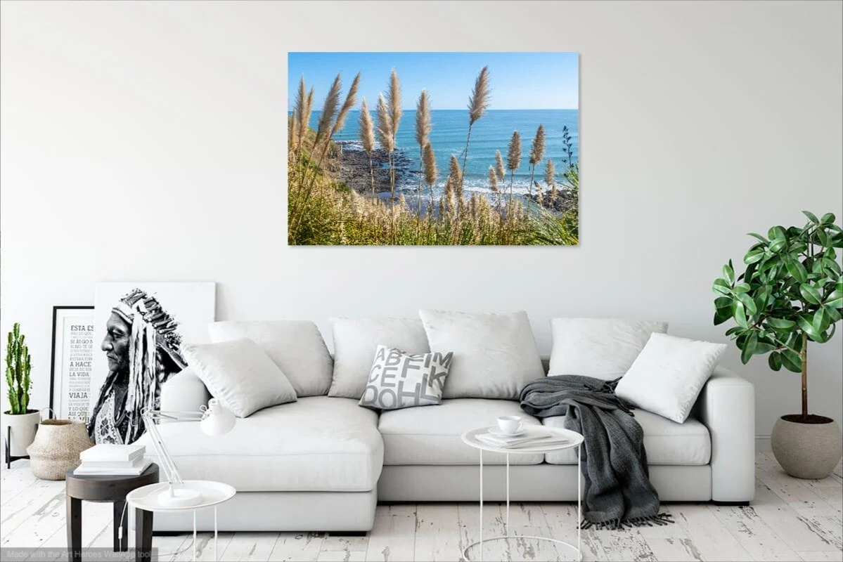 Pampas Grass & Rolling Waves on Wall.jpg