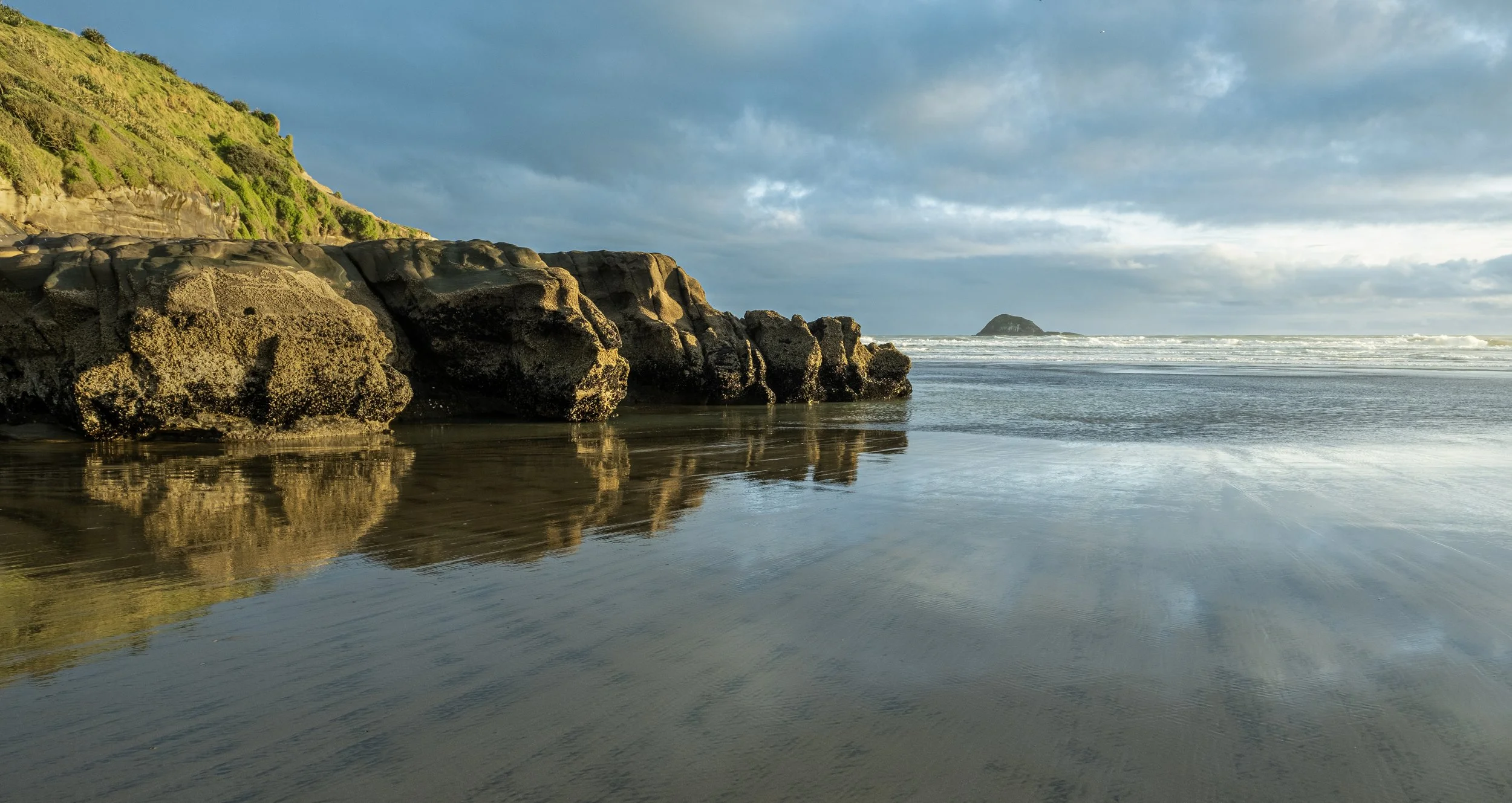 Muriwai Rocks and Reflections.jpg