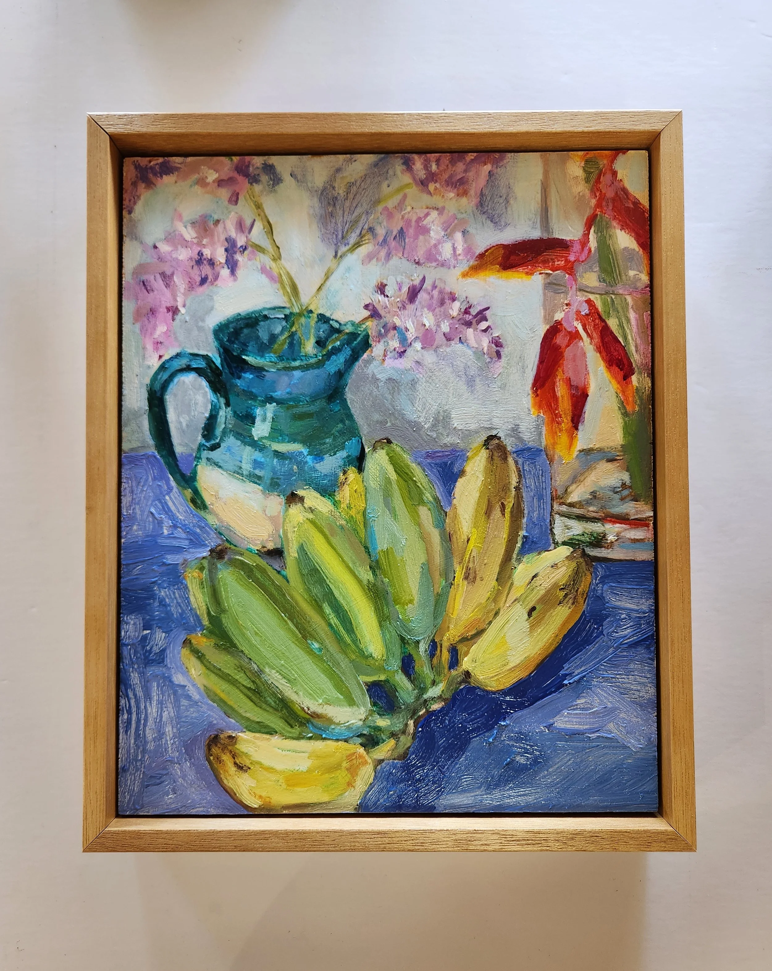Bananas with Blue Jug by Amelia Jajko