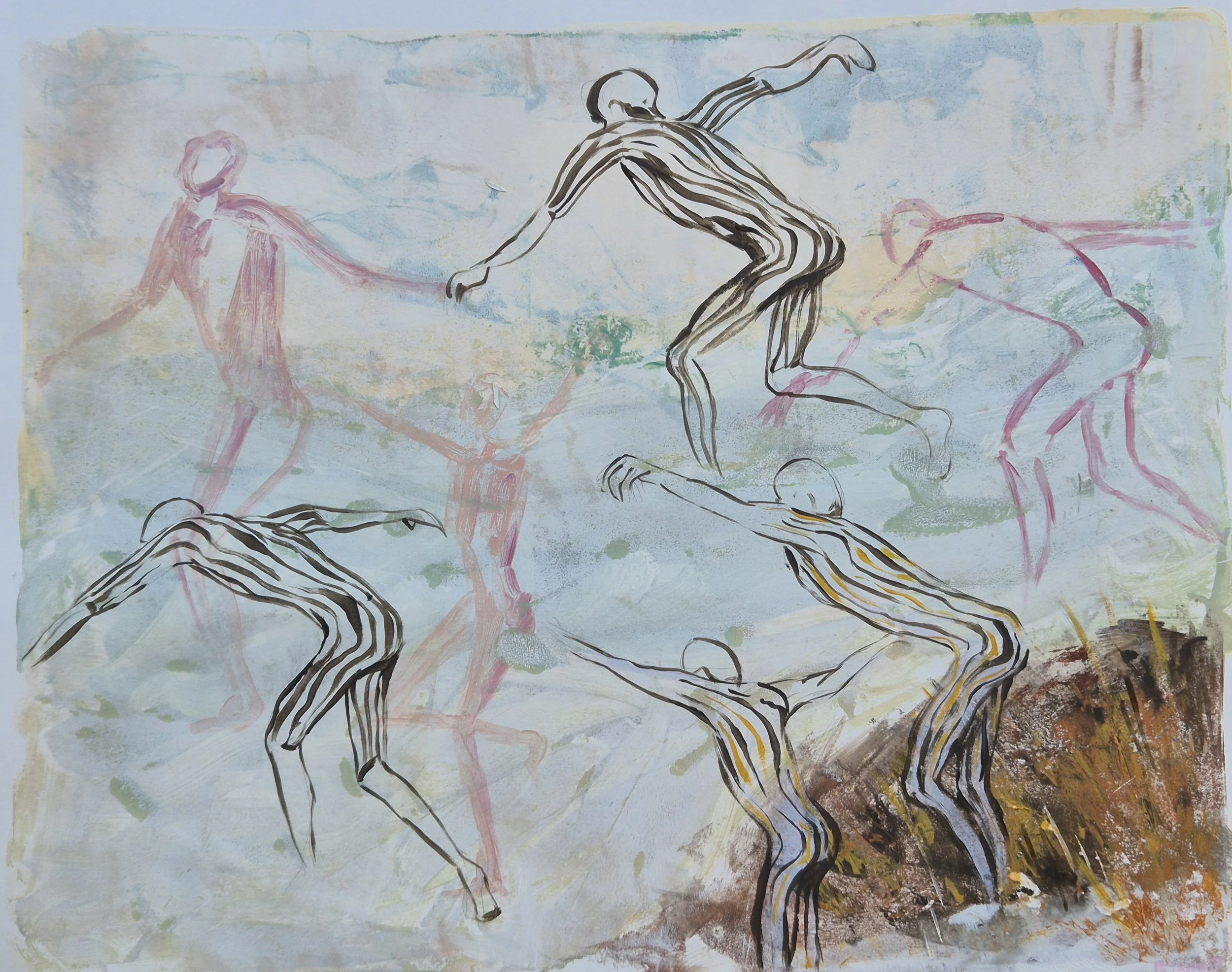 5. Emu Dance
Cassandra Bynder
42.5 x 53cm
Acrylic on Paper