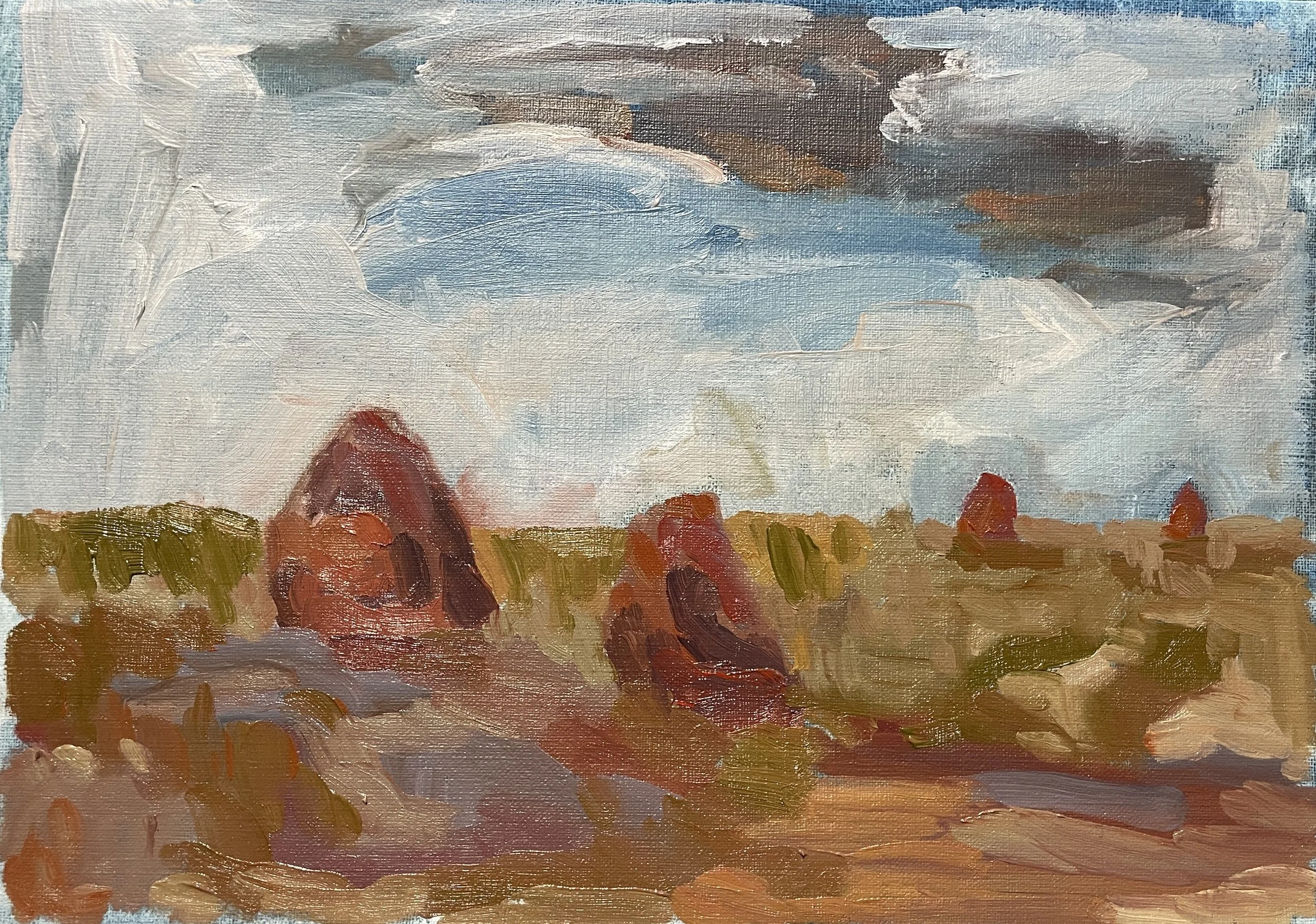 Termite Mounds (I) – Jaimee Wright - Oil on Oil Paper – 38.5 x 30cm.jpeg