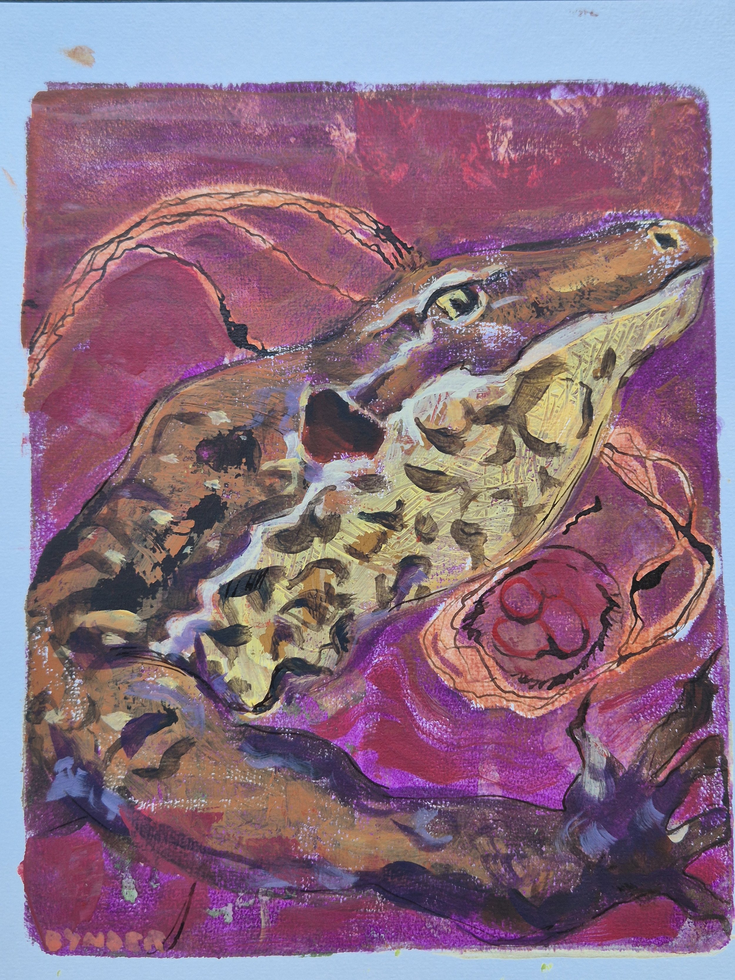 18. Goanna
Cassandra Bynder
25 x 29.5cm
Acrylic on Paper