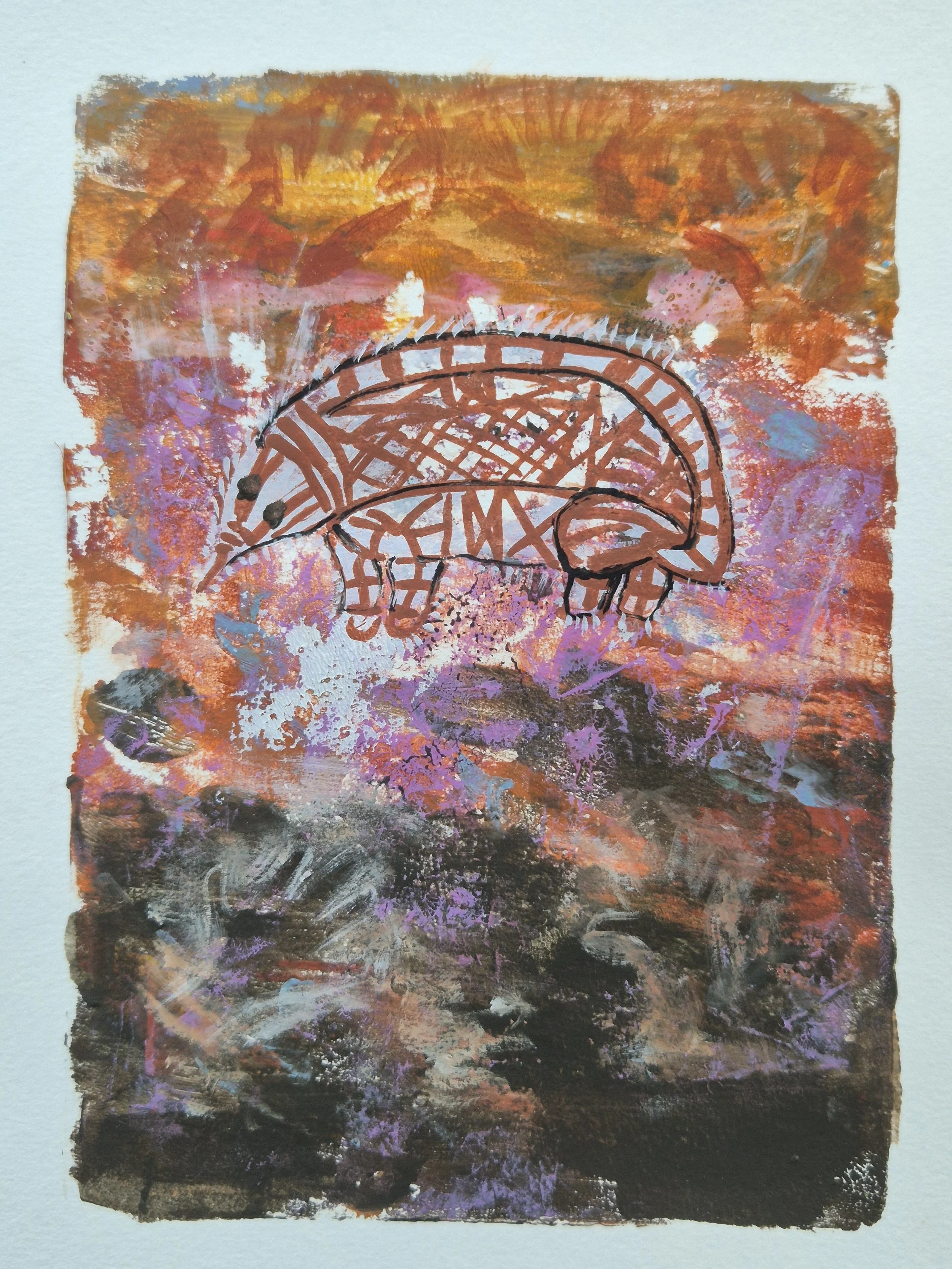 30. Art of the Old Peoples
Cassandra Bynder
14.7 x 21cm
Acrylic on Paper
