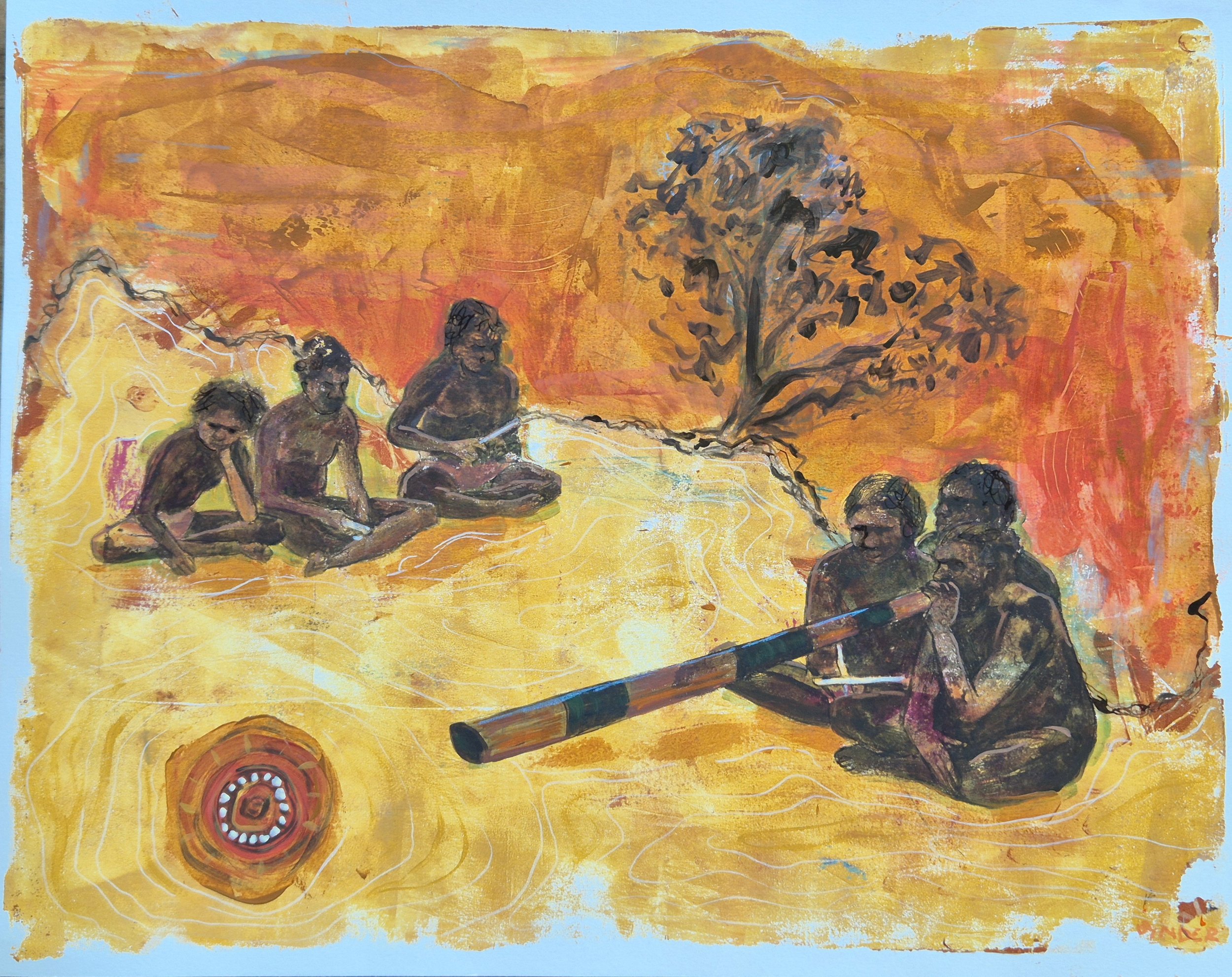 2.Sitting
Cassandra Bynder
42.5 x 53cm
Acrylic on Paper
