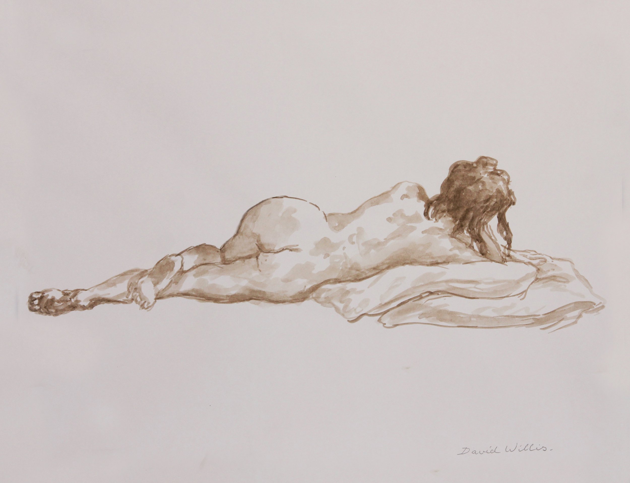 26. Resting on Pillows. Nude reclining