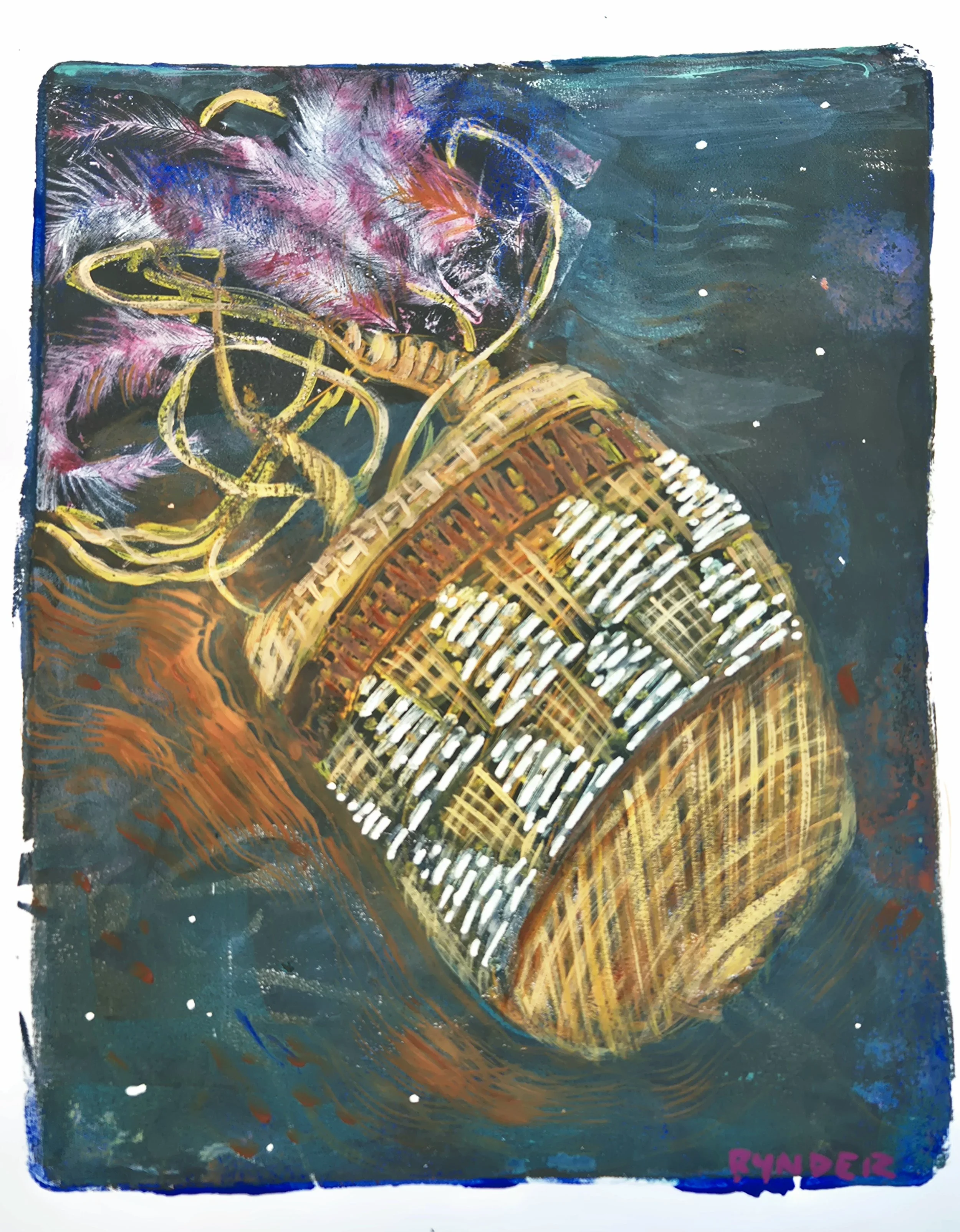 
8.Dilly Bag
Cassandra Bynder
25 x 29.5cm
Acrylic on Paper