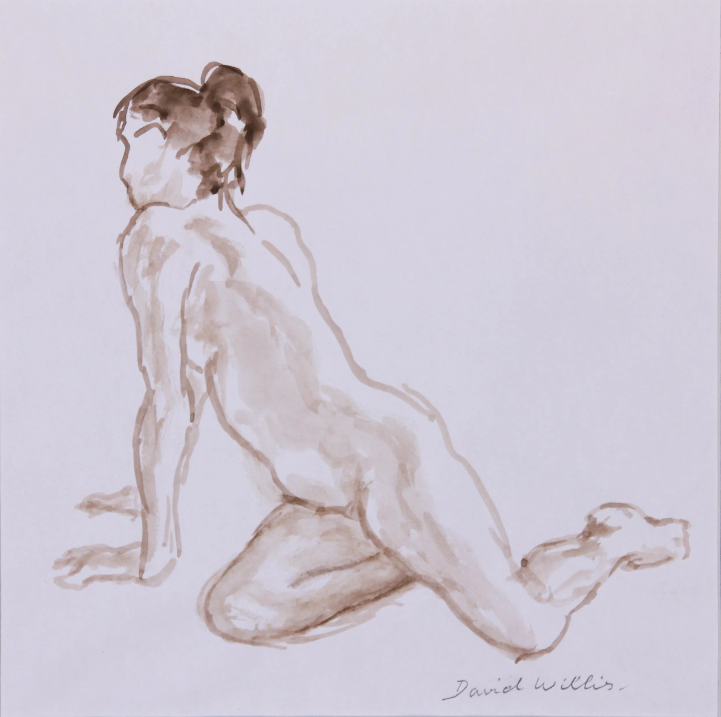 28. Resting on hands. Nude on knees and hands