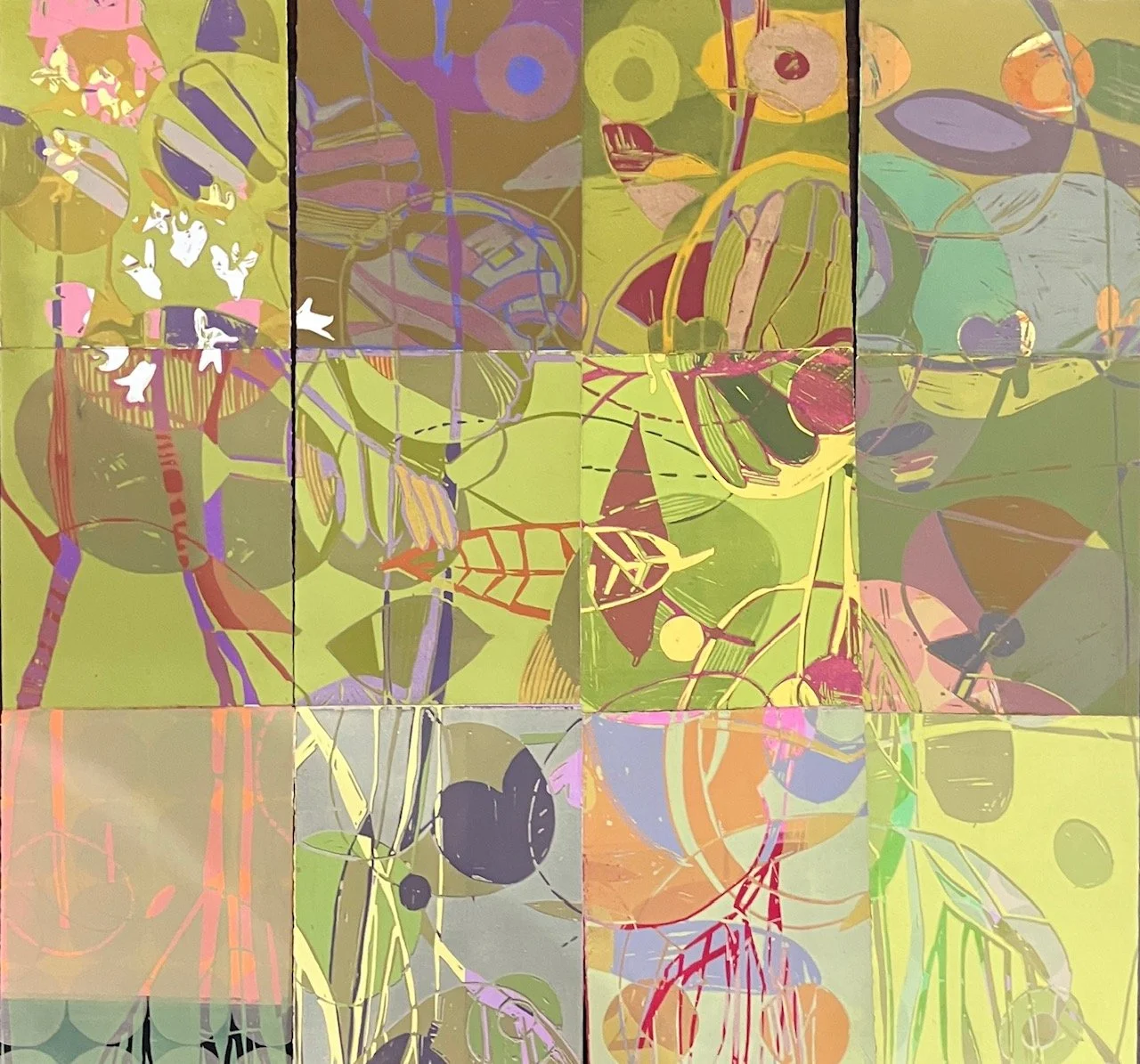 Bulgin Landscape II
By Vivienne McDermott
Silk screen and Reduction Lino Print on Fabriano 
80 x 75cm  
$1988 (unframed)