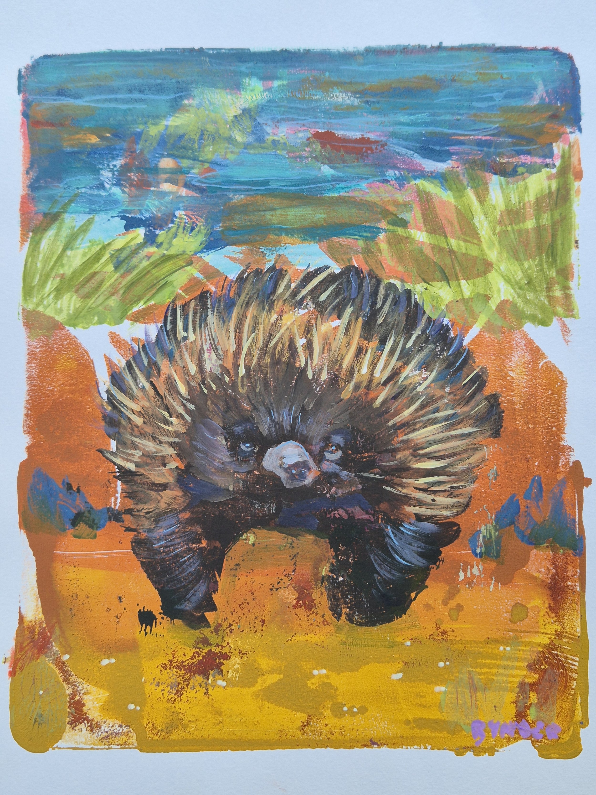 9.Shuffling
Cassandra Bynder
25 x 29.5cm
Acrylic on Paper