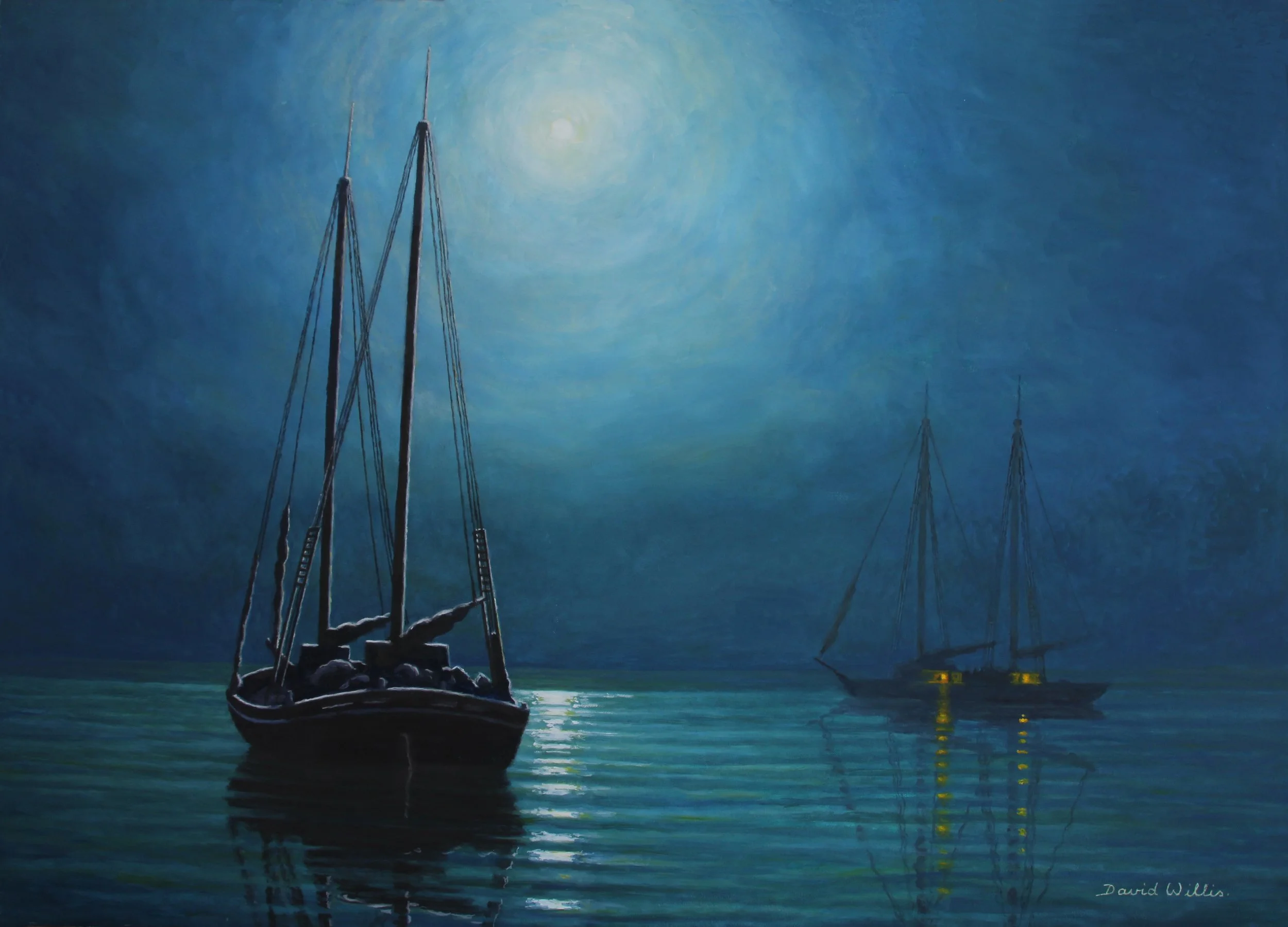 1. Luggers in the Moonlight