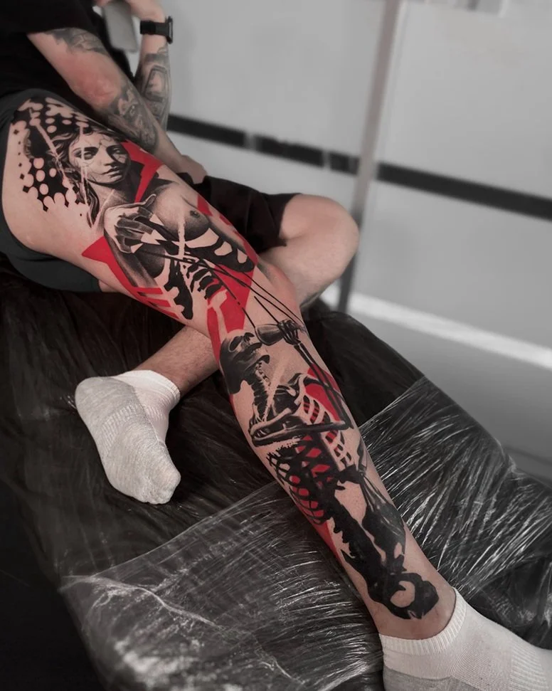 Legsleeve by tattoo artist from Boston, MA