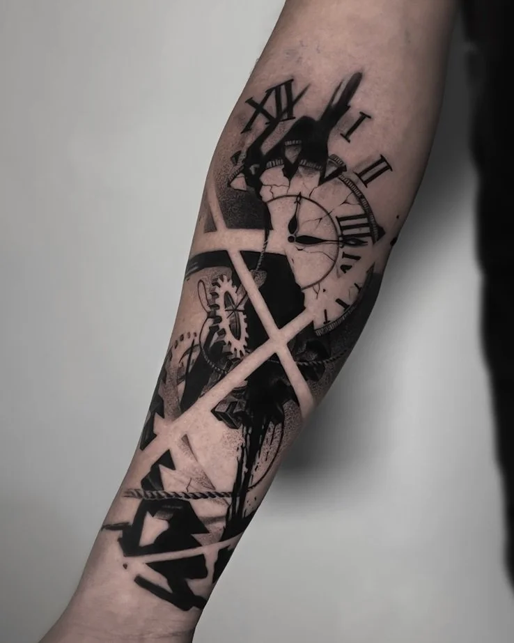 Uniq design for Clock tattoo